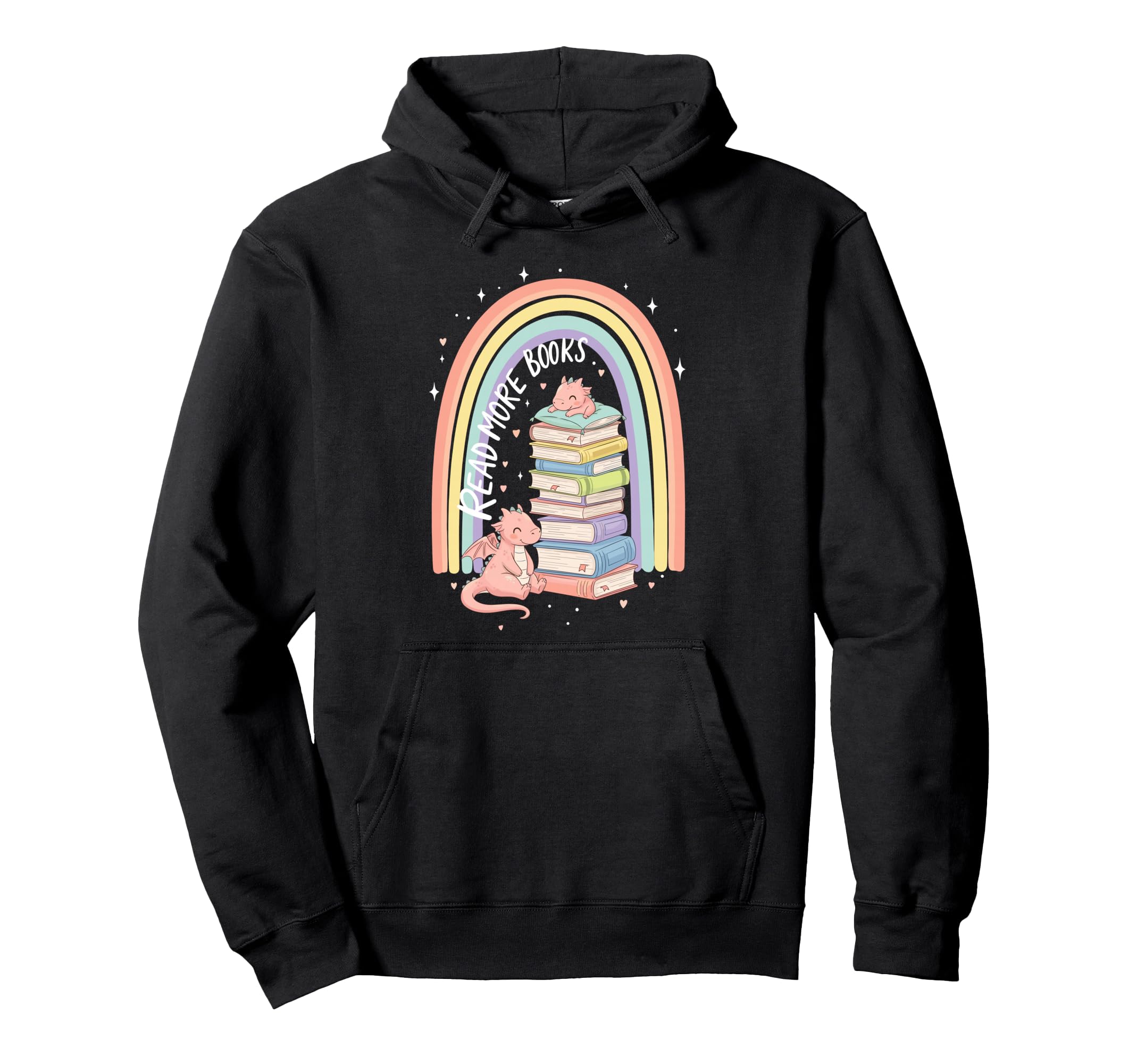 Read More Books Dragon Rainbow Hoodie - Casual Everyday Wear for Adults - T-Shirt, Sweatshirt, Hoodie