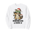 Overstimulated Festive Af Raccoon Sweatshirt - Aesthetic Graphic Men Women - T-Shirt, Sweatshirt, Hoodie