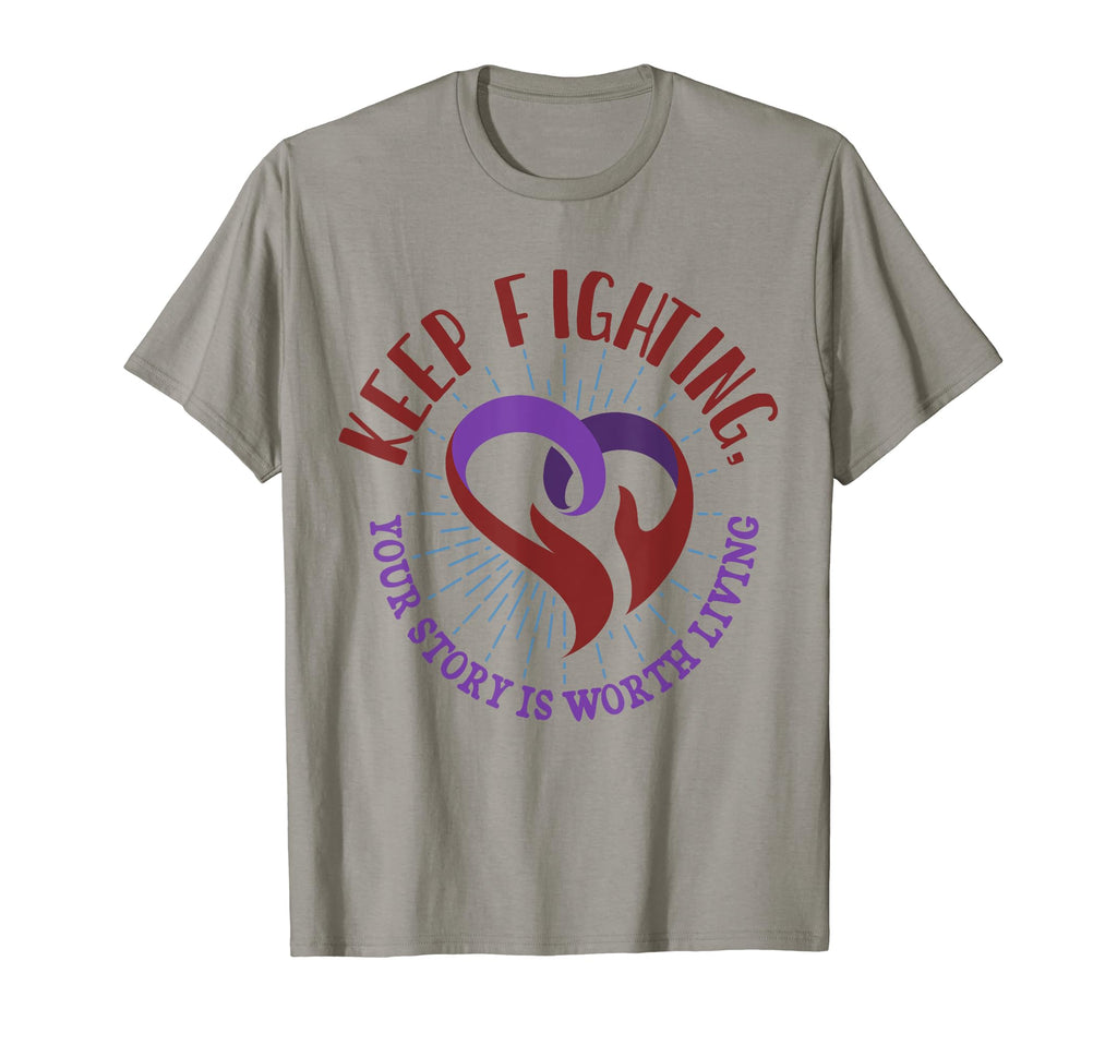 Keep Fighting Suicide Prevention T-Shirt - Minimalist Print for Adults - T-Shirt, Sweatshirt, Hoodie