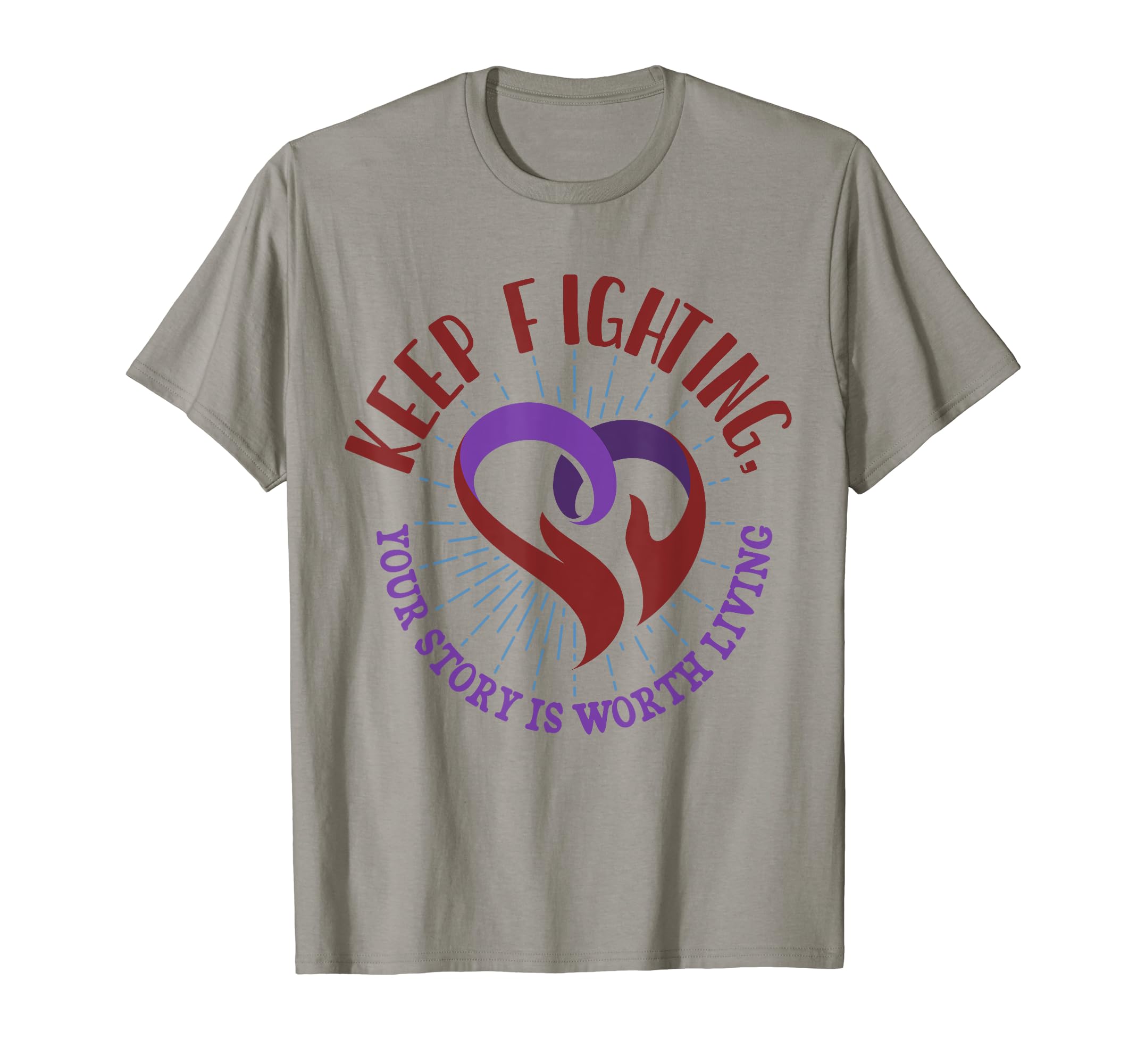 Keep Fighting Suicide Prevention T-Shirt - Minimalist Print for Adults - T-Shirt, Sweatshirt, Hoodie