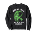 Mental Health Squad Brain Green Sweatshirt - Trendy Graphic Men Women - T-Shirt, Sweatshirt, Hoodie
