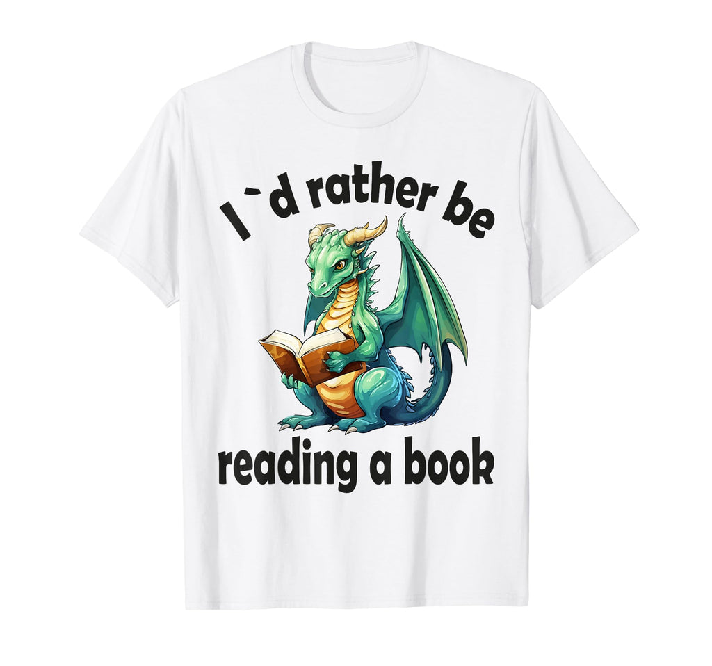 Dragon Book I D Rather Be Reading T-Shirt - Minimalist Print for Adults - T-Shirt, Sweatshirt, Hoodie