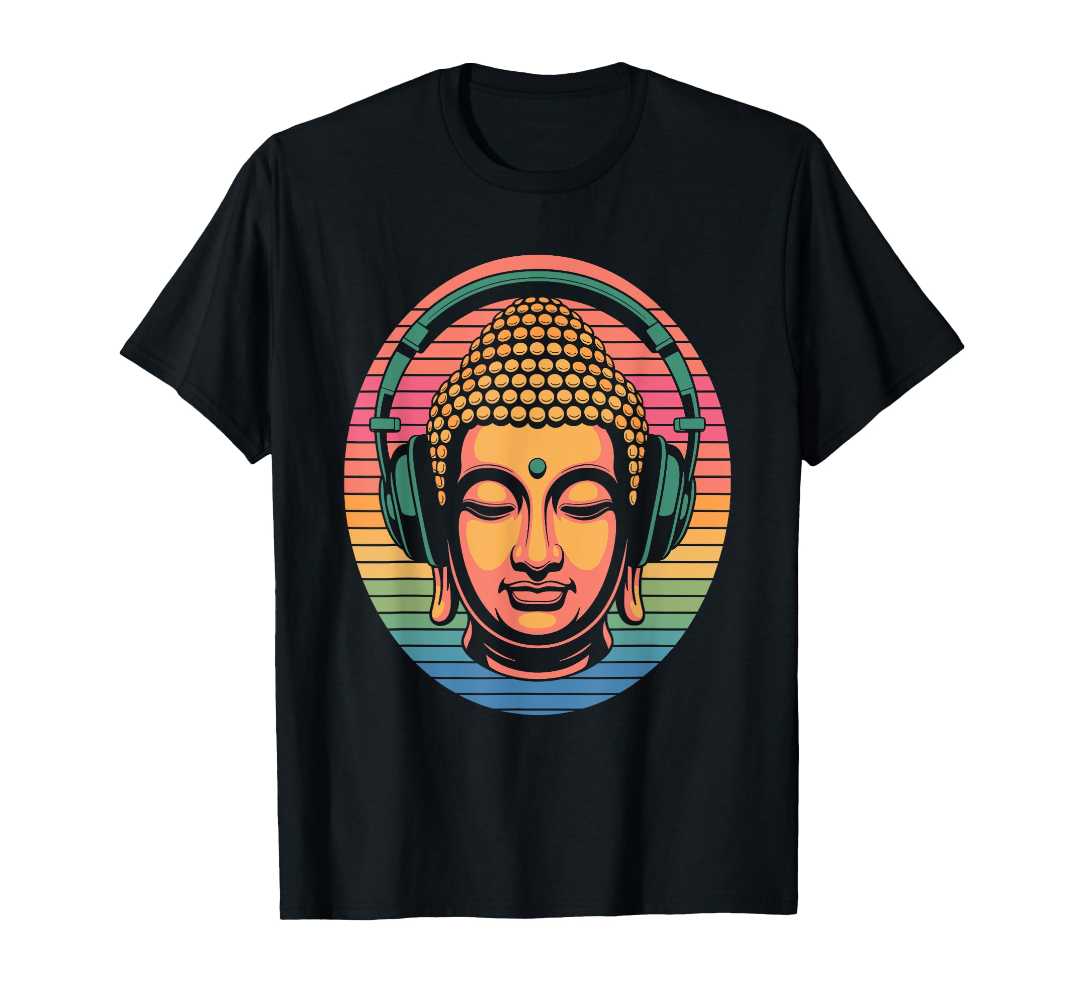 Buddha Headphones Mindfulness Music T-Shirt - Aesthetic Graphic for Adults - T-Shirt, Sweatshirt, Hoodie