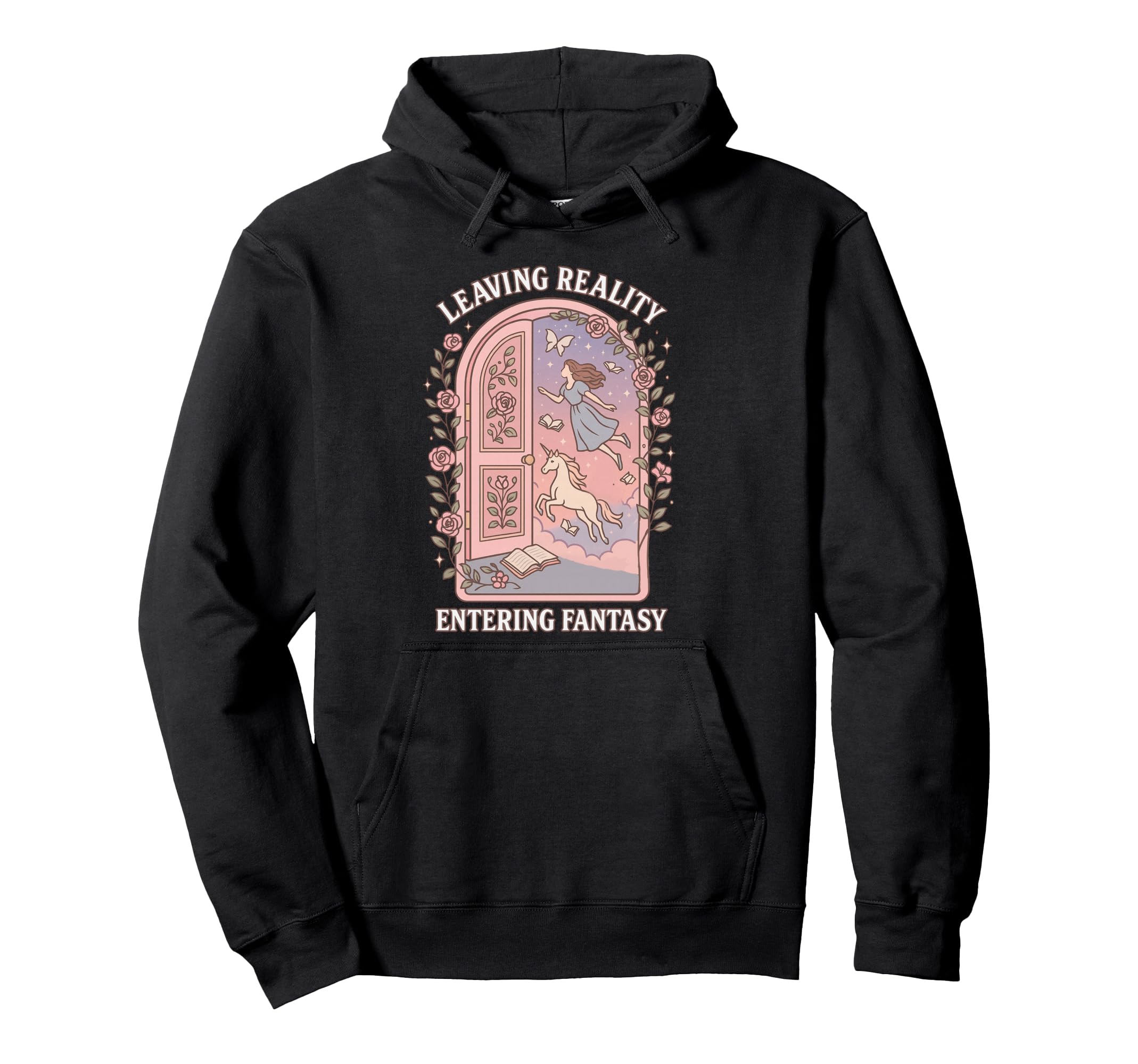 Book Lover Leaving Reality Entering Hoodie - Custom Art Print Unisex - T-Shirt, Sweatshirt, Hoodie