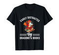 Easily Distracted Dragons And Books Book T-Shirt - Trendy Graphic Unisex - T-Shirt, Sweatshirt, Hoodie