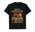 Easily Distracted Dragons And Books T-Shirt - Unique Graphic Men Women - T-Shirt, Sweatshirt, Hoodie