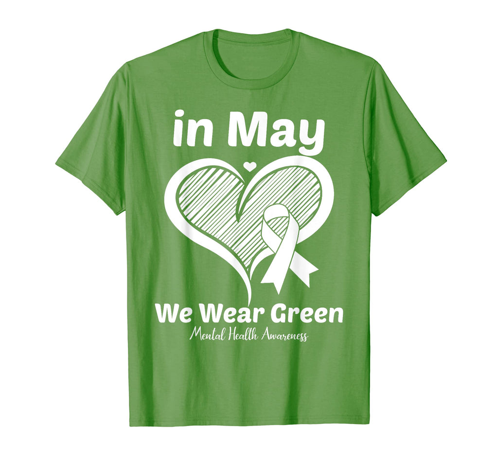 Heart Mental Health We Wear Green T-Shirt - Graphic Print for Adults - T-Shirt, Sweatshirt, Hoodie