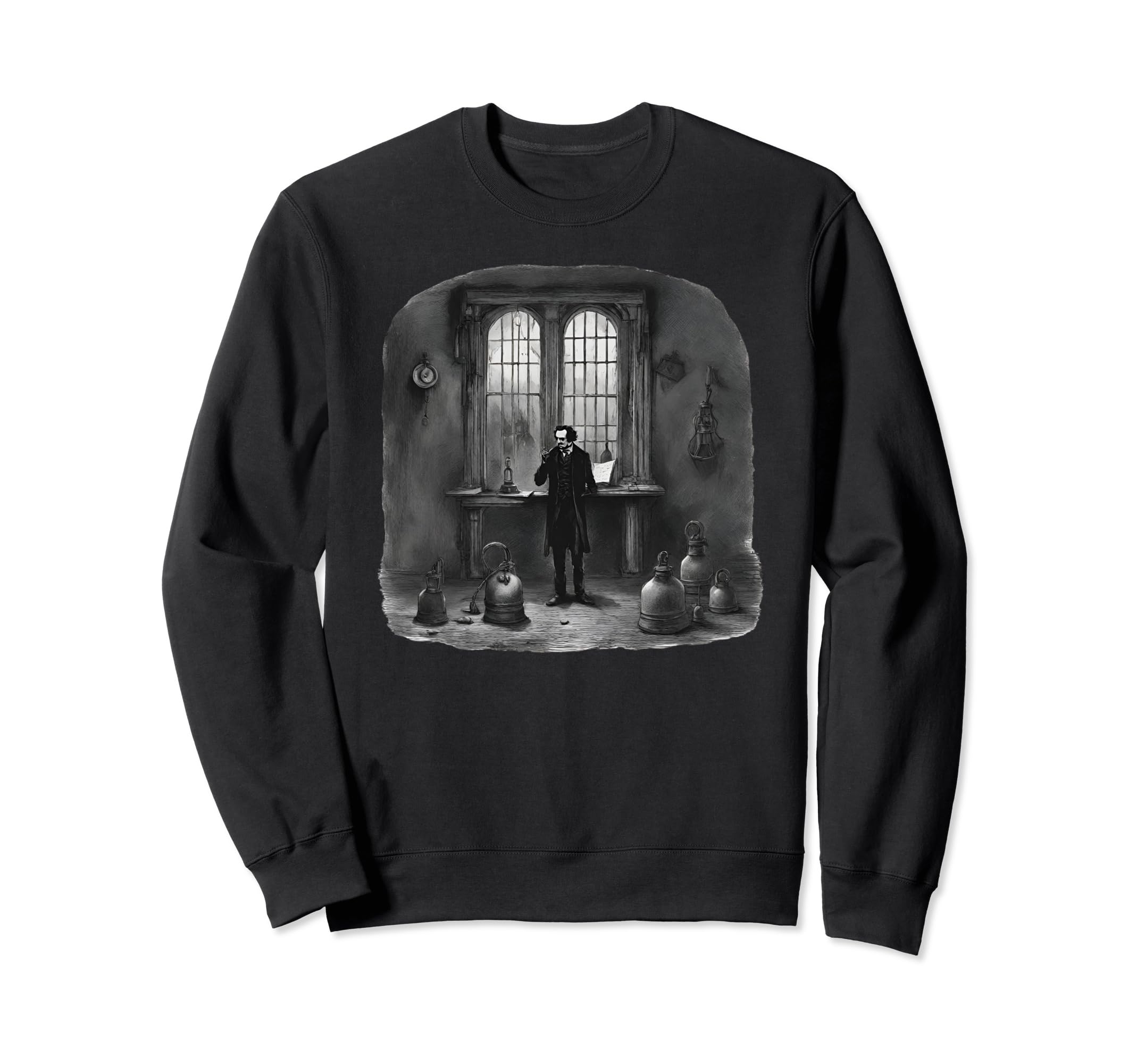 Edgar Allan Poe Portrait Sweatshirt - Fun Novelty Design for Adults - T-Shirt, Sweatshirt, Hoodie