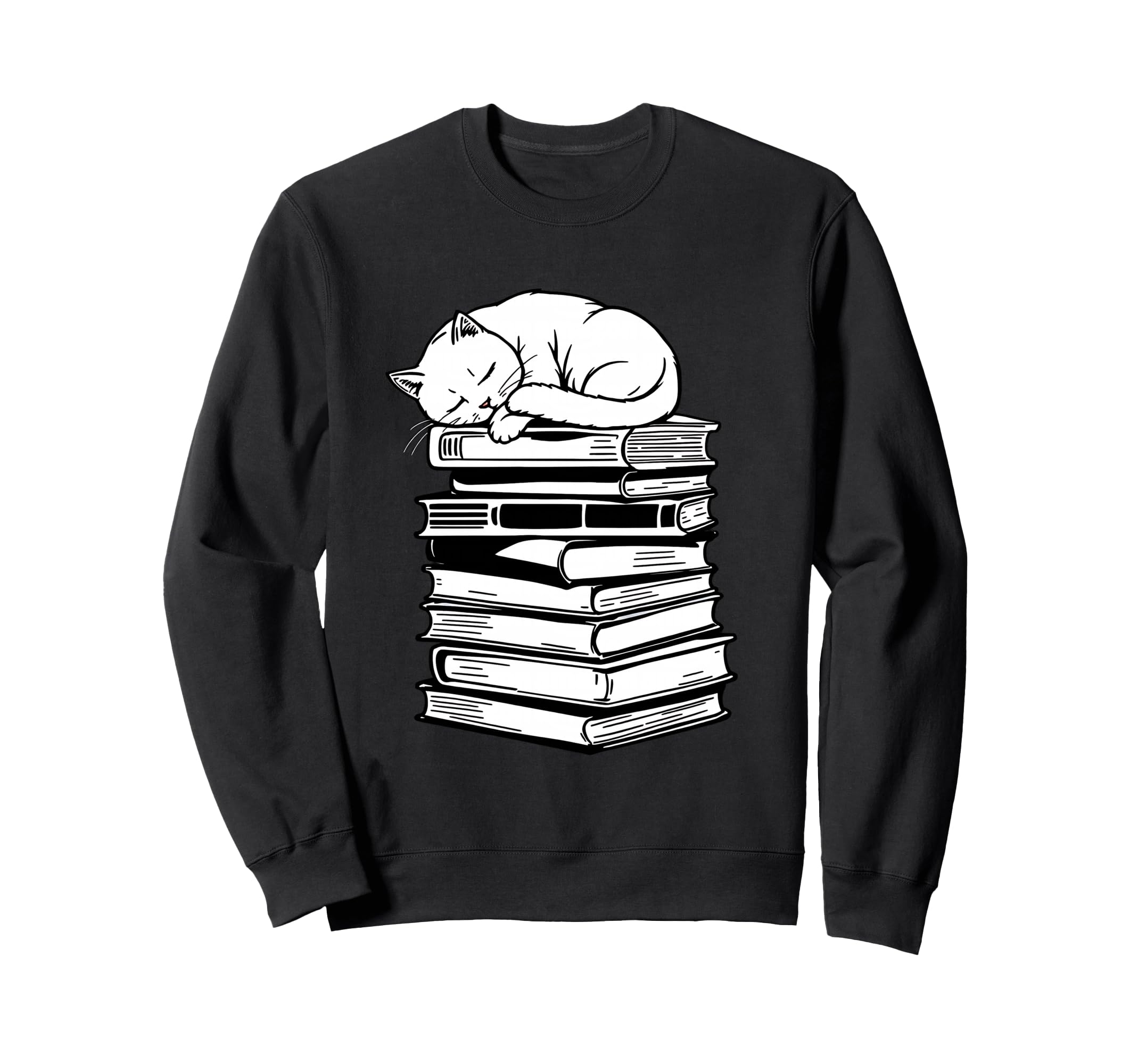 Sleeping Cat Books Bibliophile Sweatshirt - Novelty Apparel Men Women - T-Shirt, Sweatshirt, Hoodie