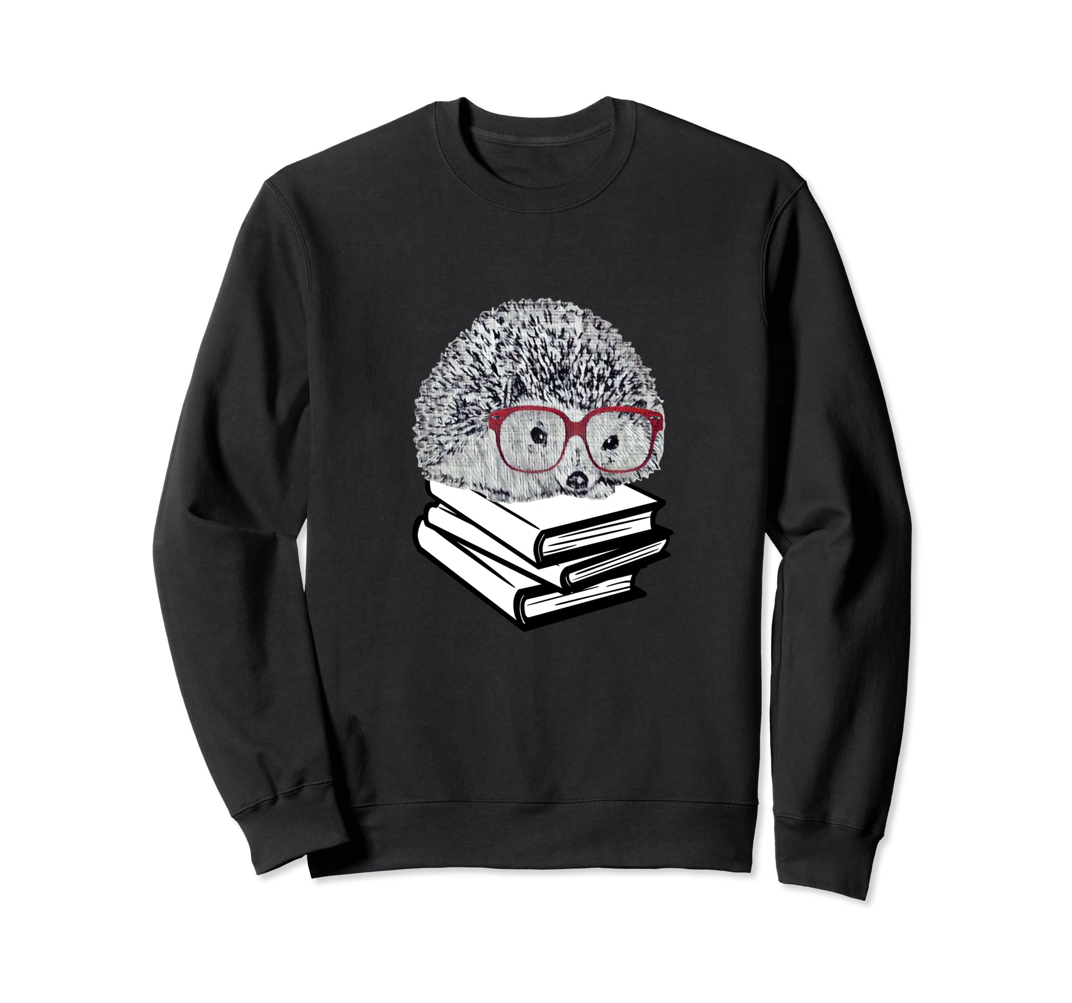 Hedgehog Love Books Glasses Nerd Sweatshirt - Streetwear Style for Adults - T-Shirt, Sweatshirt, Hoodie
