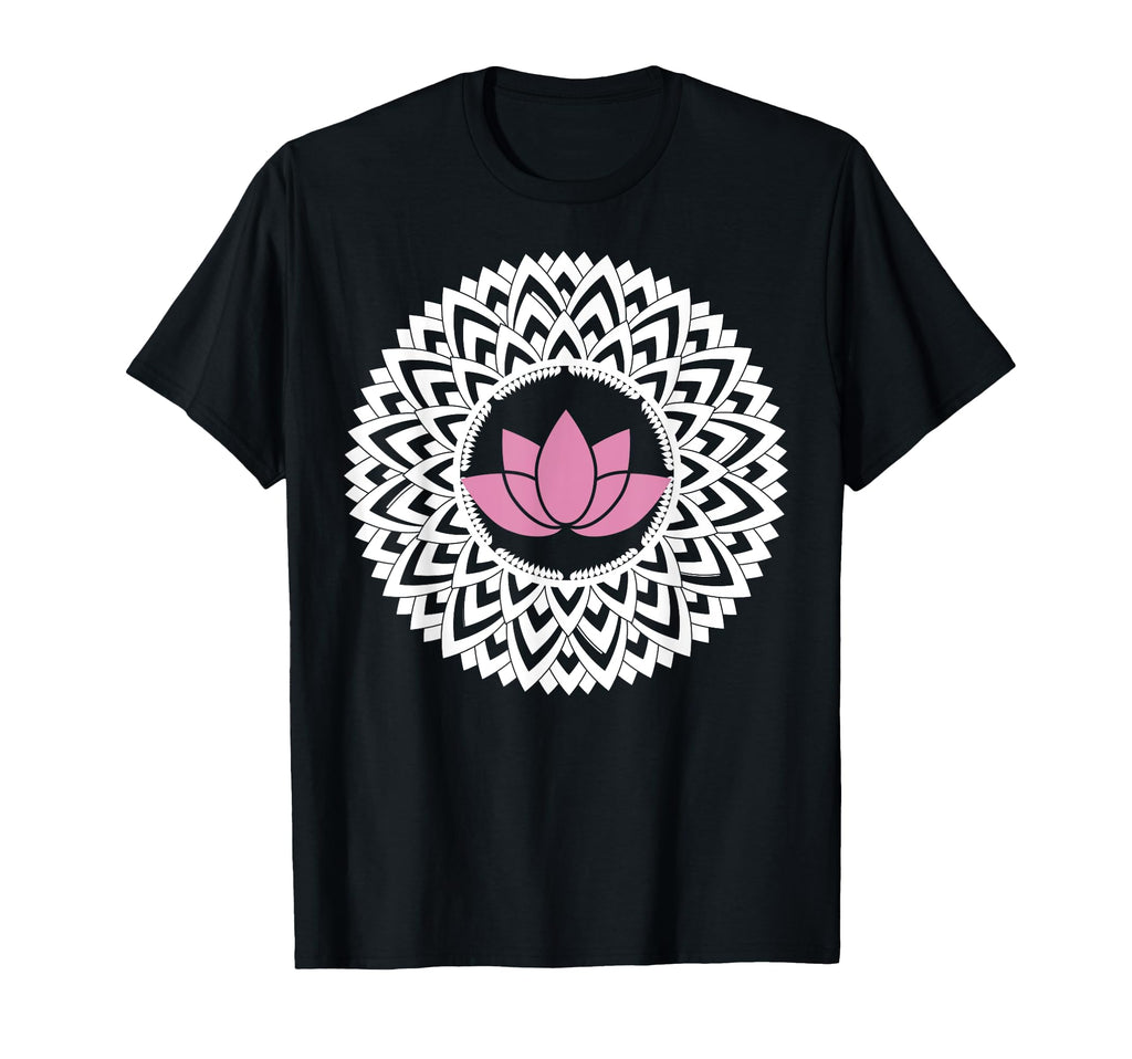 Lotus Flower Mandala Spiritual Zen Yoga T-Shirt - Minimalist Print Unisex - T-Shirt, Sweatshirt, Hoodie