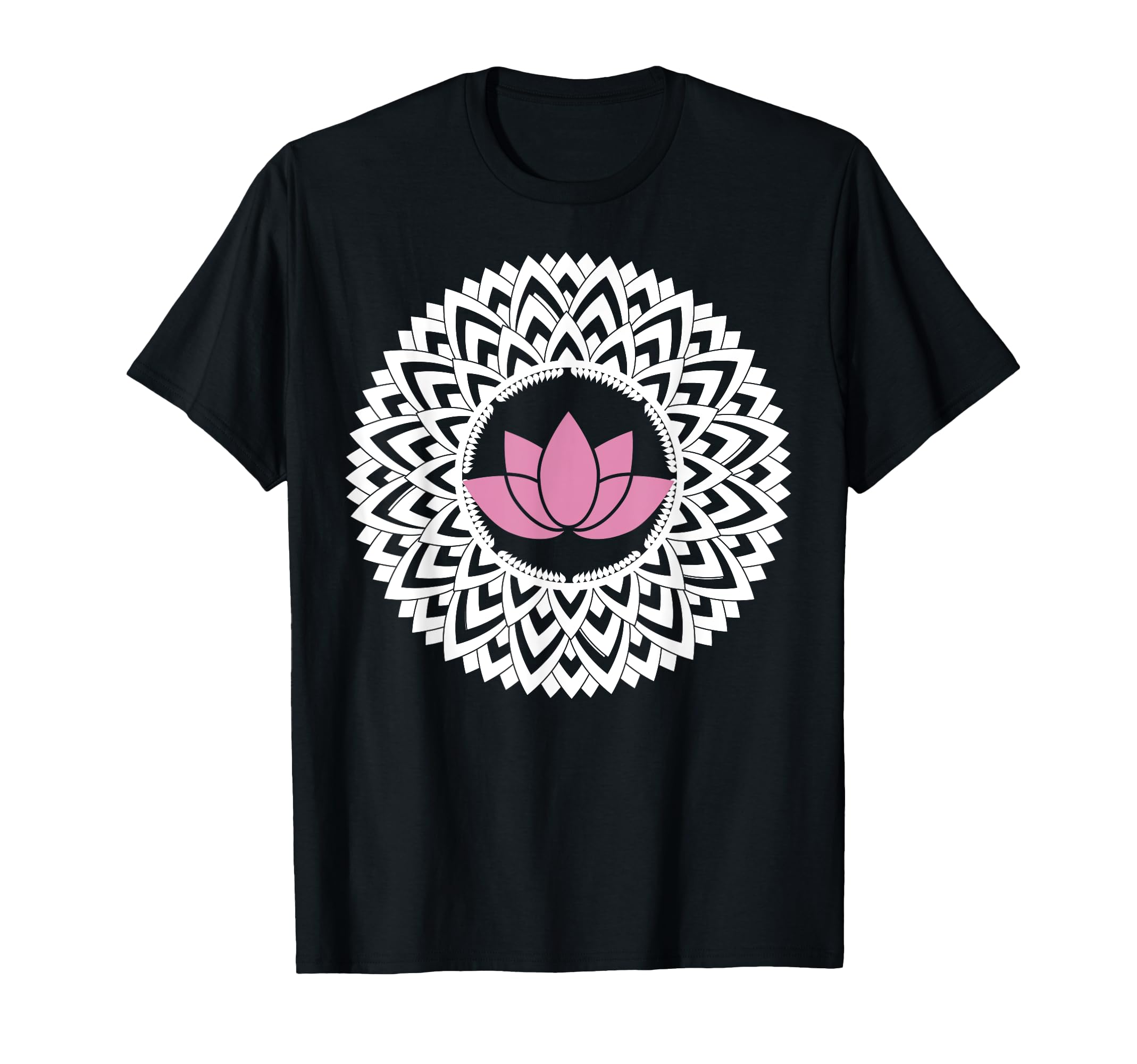 Lotus Flower Mandala Spiritual Zen Yoga T-Shirt - Minimalist Print Unisex - T-Shirt, Sweatshirt, Hoodie