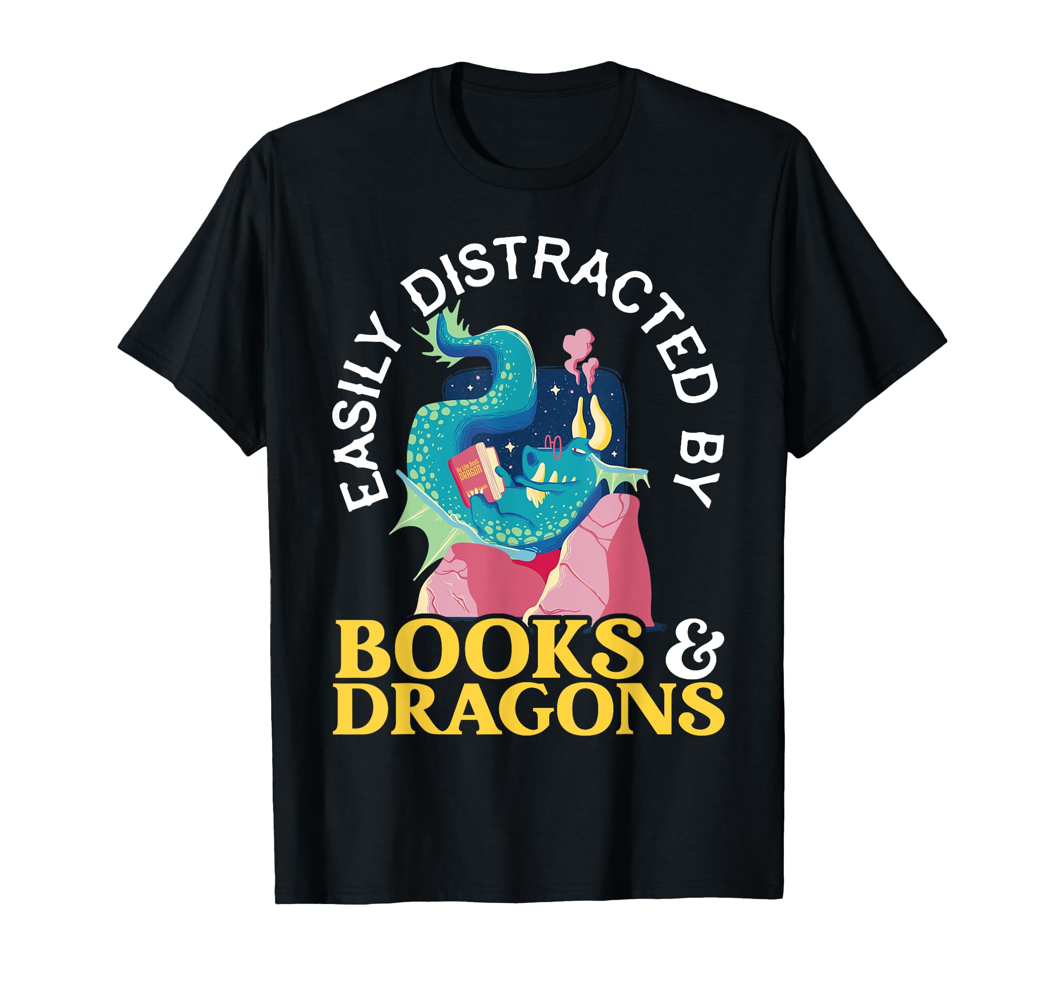Easily Distracted Books And Dragons T-Shirt - Unique Graphic Men Women - T-Shirt, Sweatshirt, Hoodie
