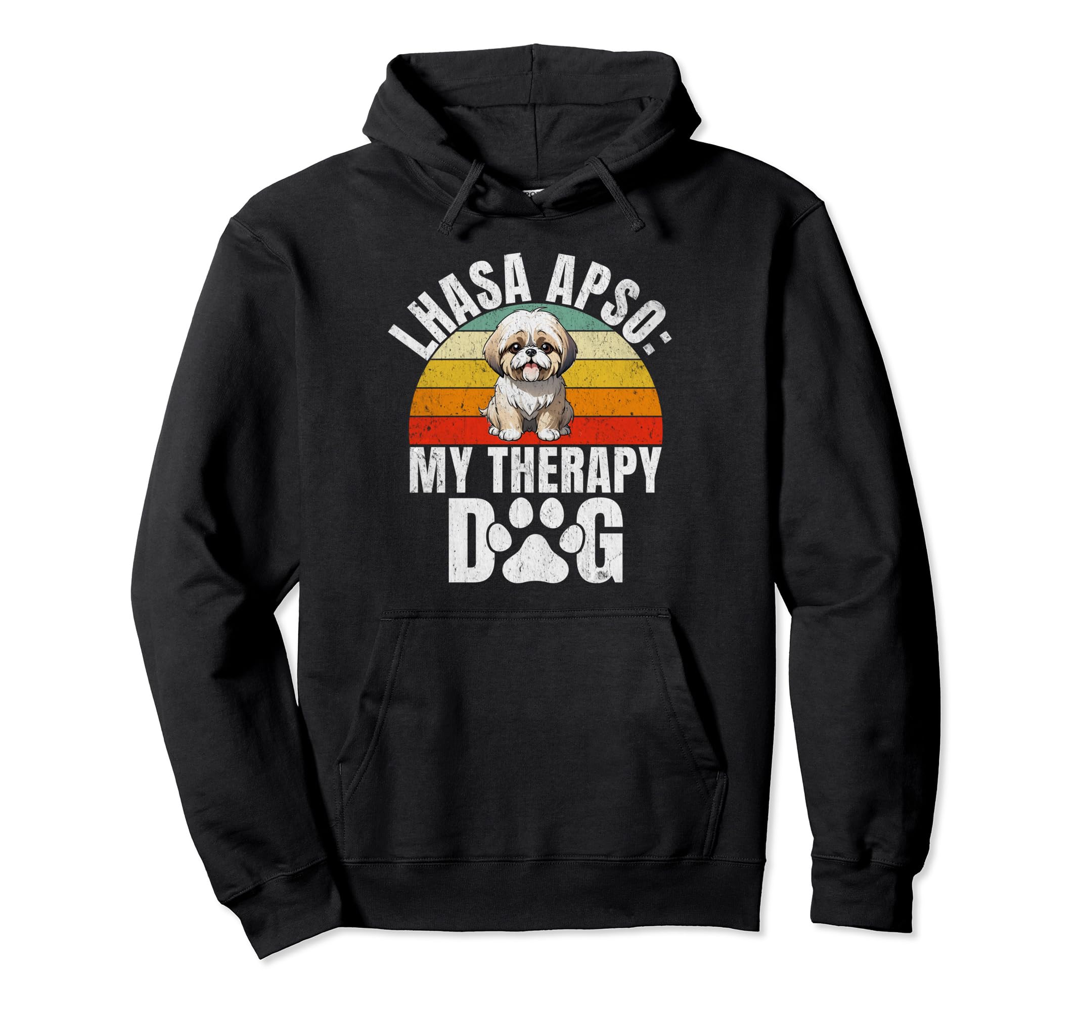 Lhasa Apso My Therapy Dog Lhasa Apso Hoodie - Novelty Apparel for Adults - T-Shirt, Sweatshirt, Hoodie