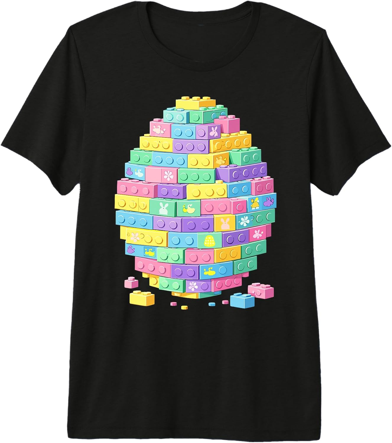 Pastel Easter Day 2026 Block Toy Cute Bunny Eggs Unisex T-shirt, Sweatshirt, Hoodie, Long Sleeve Tee - T-Shirt, Sweatshirt, Hoodie