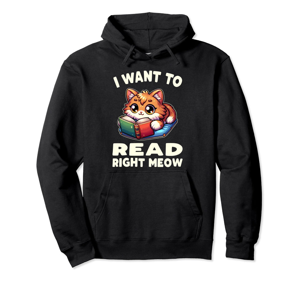 Reading Book Cat Library Reading Teacher Hoodie - Unique Graphic for Adults - T-Shirt, Sweatshirt, Hoodie