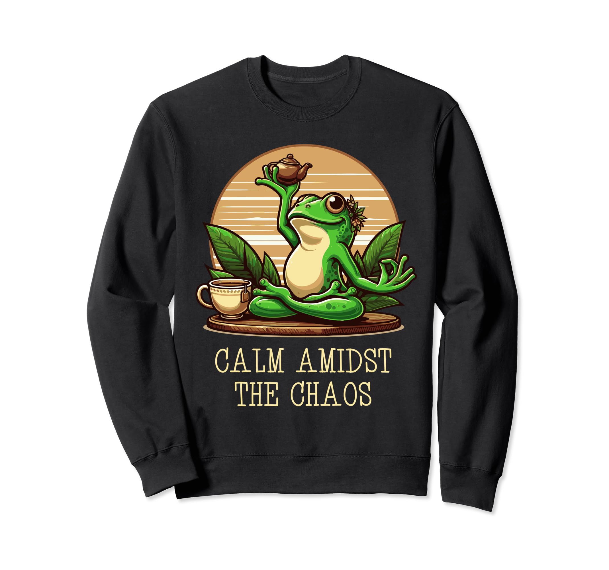 Calm Amidst Chaos Fitness Sculpting Sweatshirt - Graphic Print Unisex - T-Shirt, Sweatshirt, Hoodie