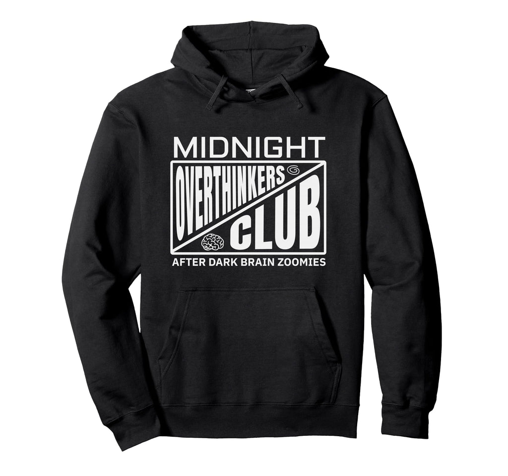 Funny Overthink Spirals Midnight Hoodie - Minimalist Print Men Women - T-Shirt, Sweatshirt, Hoodie
