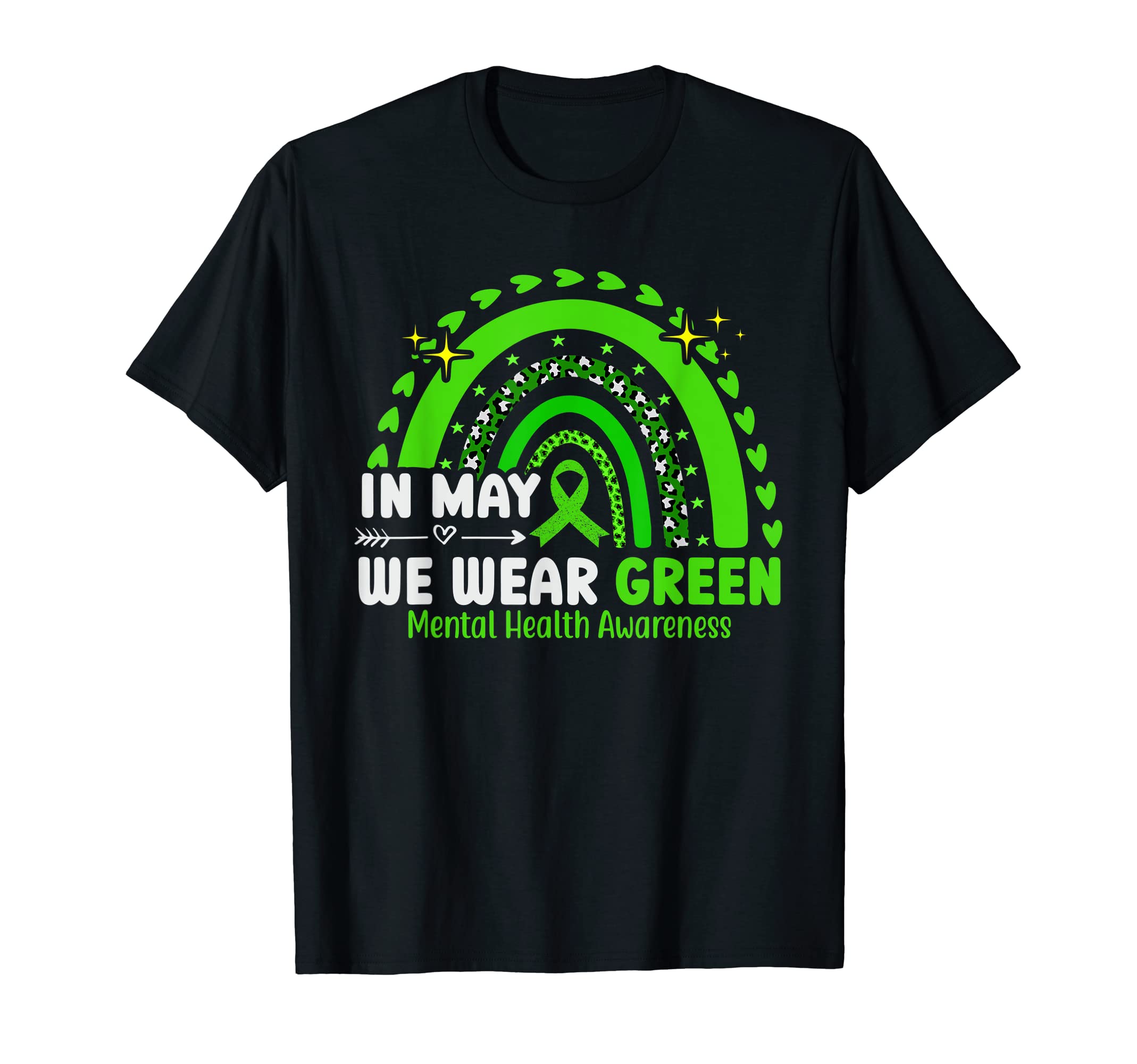 Black May We Wear Green Mental Health T-Shirt - Trendy Graphic Men Women - T-Shirt, Sweatshirt, Hoodie