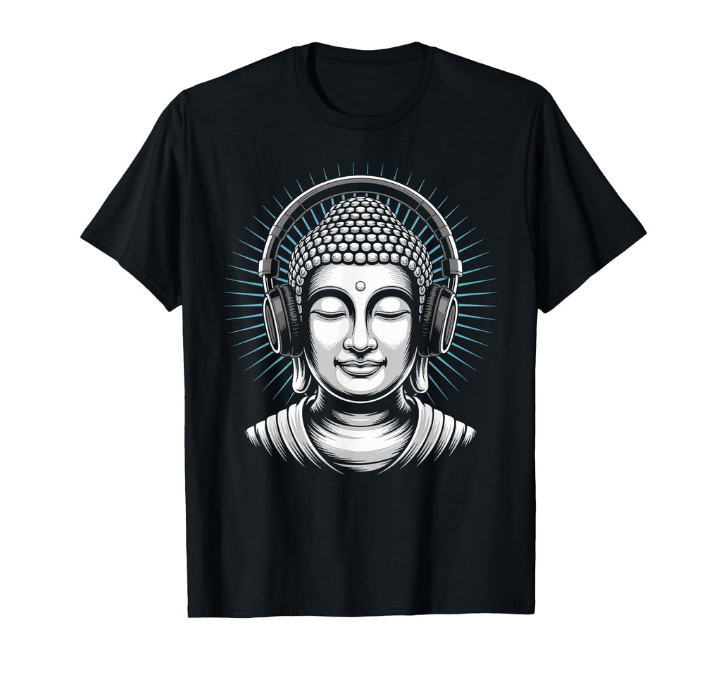 Buddha Headphones Mindfulness Music T-Shirt - Aesthetic Graphic Men Women - T-Shirt, Sweatshirt, Hoodie