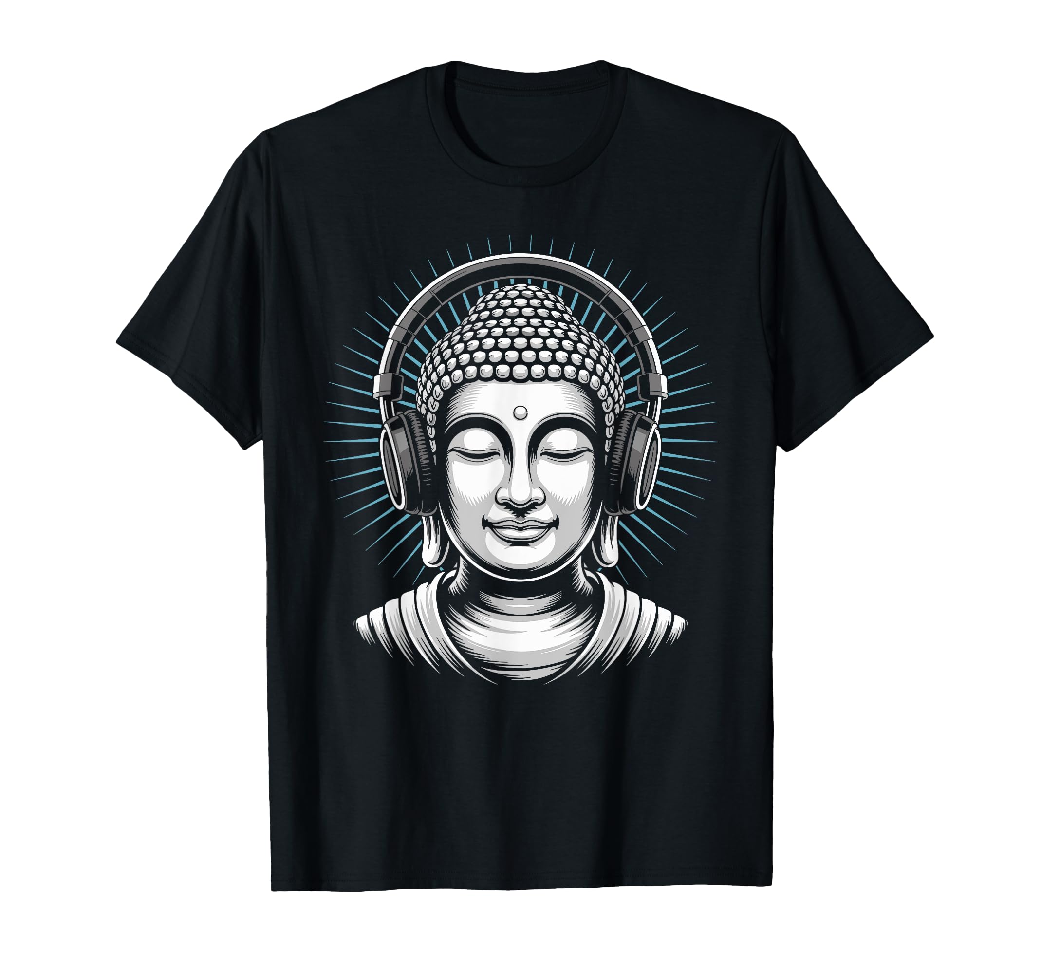 Buddha Headphones Mindfulness Music T-Shirt - Aesthetic Graphic Men Women - T-Shirt, Sweatshirt, Hoodie