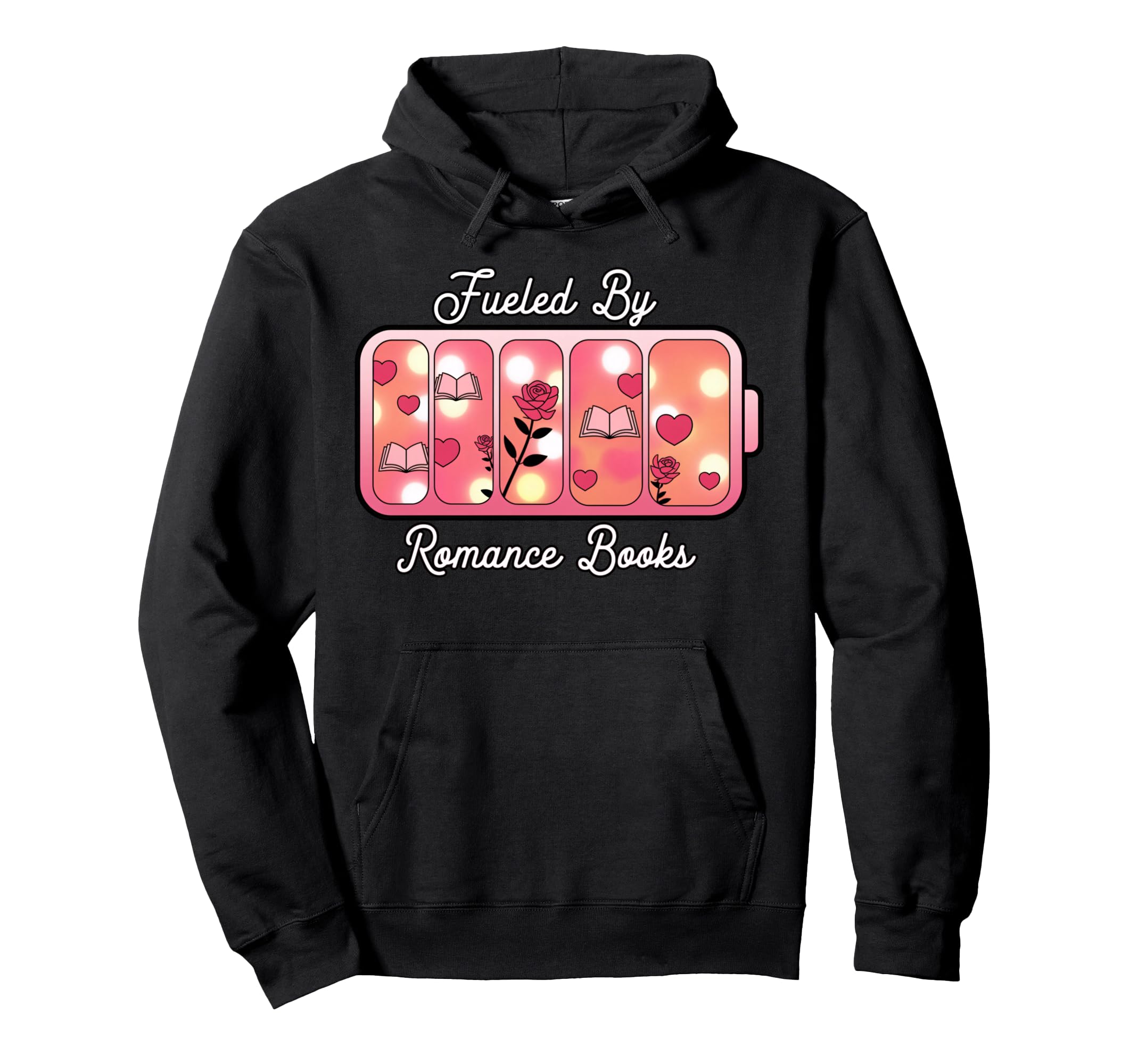 Book Lover Fueled Romance Hoodie - Graphic Print for Adults - T-Shirt, Sweatshirt, Hoodie