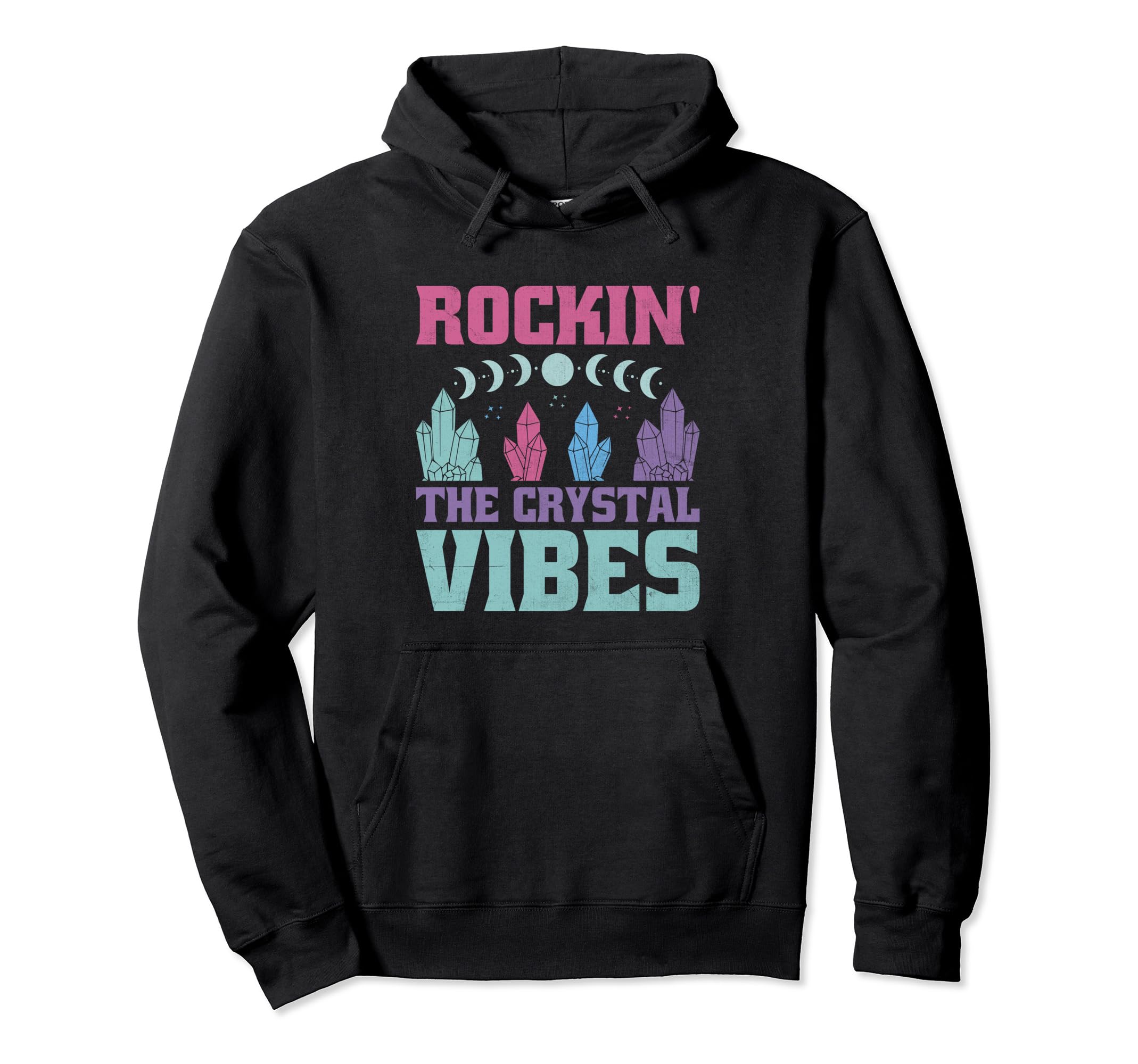 Spiritual Crystal Stones Healing Hoodie - Minimalist Print for Adults - T-Shirt, Sweatshirt, Hoodie