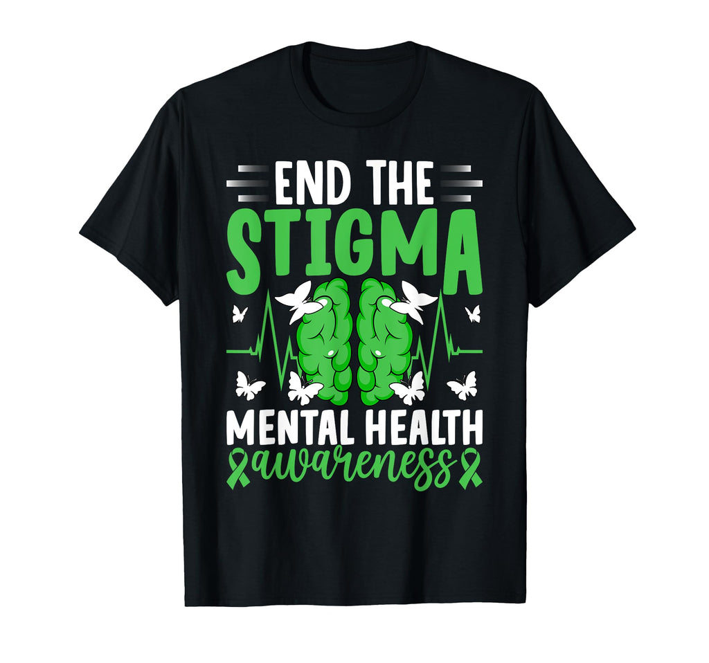 Mental Health Awareness End Stigma T-Shirt - Aesthetic Graphic for Adults - T-Shirt, Sweatshirt, Hoodie