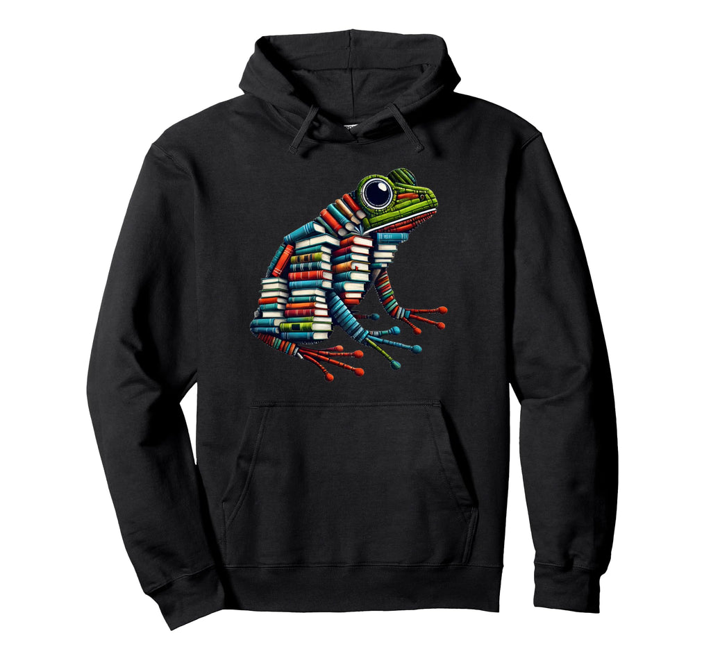 Books Frog Book Lover Bookworm Hoodie - Novelty Apparel for Adults - T-Shirt, Sweatshirt, Hoodie