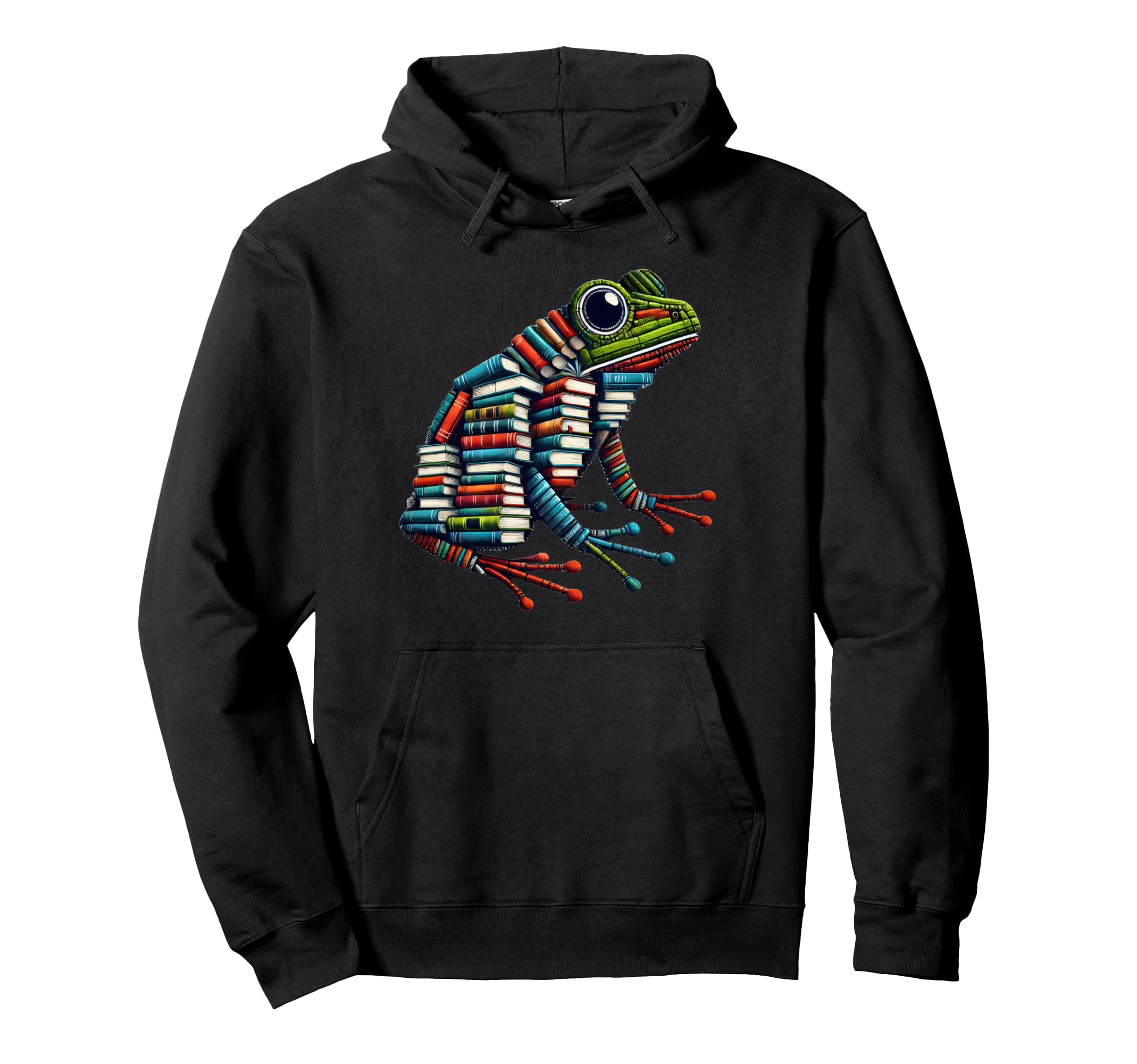 Books Frog Book Lover Bookworm Hoodie - Novelty Apparel for Adults - T-Shirt, Sweatshirt, Hoodie