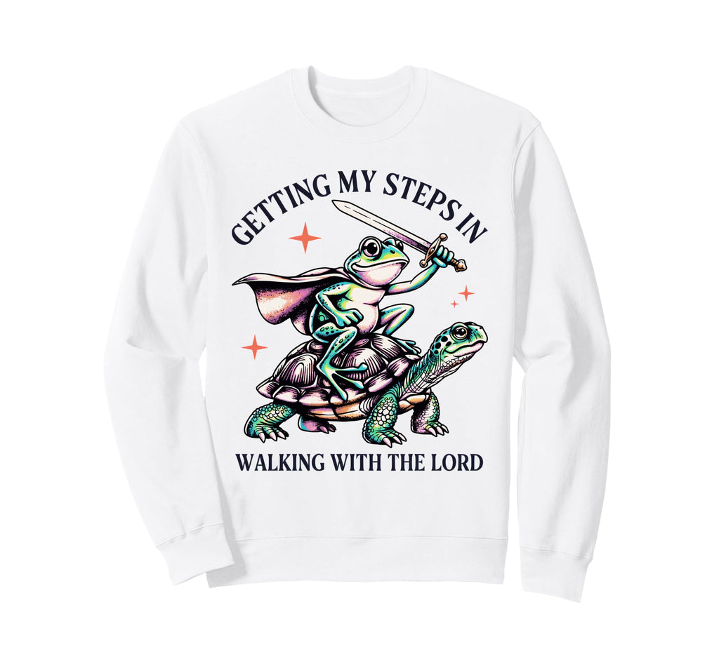 Getting My Steps Walking Lord Frog Sweatshirt - Novelty Apparel for Adults - T-Shirt, Sweatshirt, Hoodie