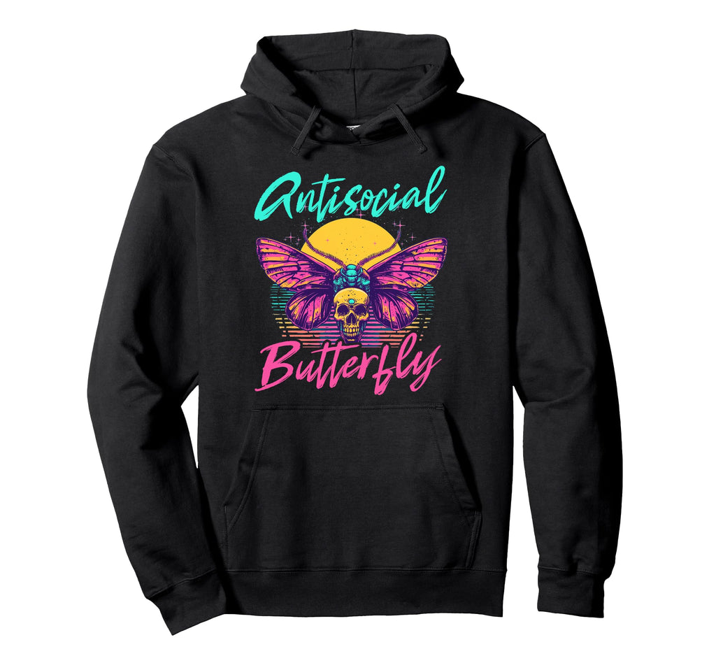 Antisocial Butterfly Hoodie - Unique Graphic Men Women - T-Shirt, Sweatshirt, Hoodie