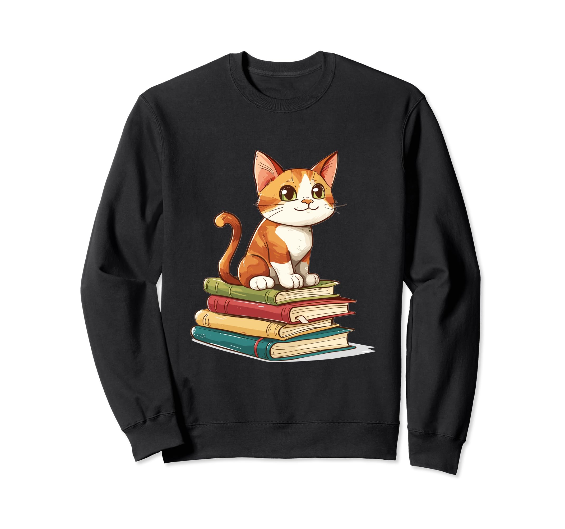 Cats And Books Reading Bookworm Sweatshirt - Aesthetic Graphic Men Women - T-Shirt, Sweatshirt, Hoodie