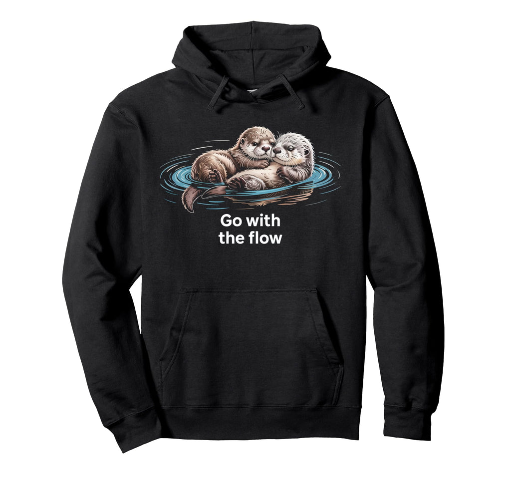 Flow Otter Parent Child Relax Hoodie - Novelty Apparel for Adults - T-Shirt, Sweatshirt, Hoodie