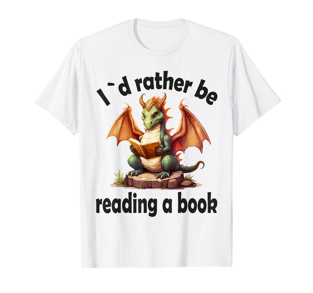 Dragon Book I D Rather Be Reading T-Shirt - Custom Art Print Men Women - T-Shirt, Sweatshirt, Hoodie