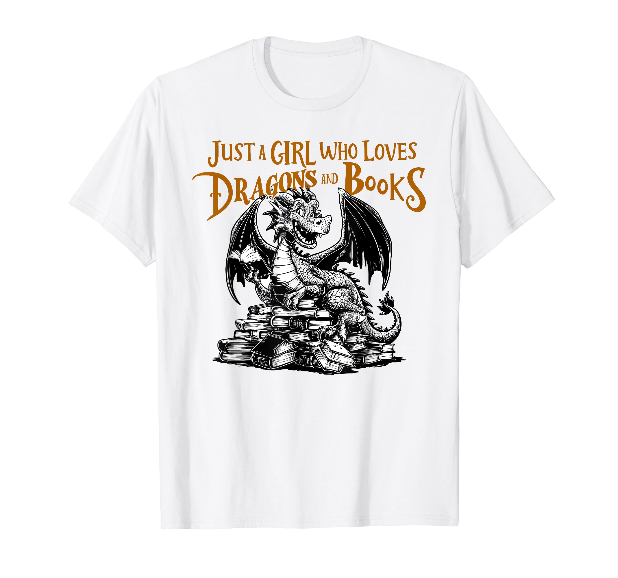 Just Who Loves Dragons And Books T-Shirt - Fun Novelty Design for Adults - T-Shirt, Sweatshirt, Hoodie