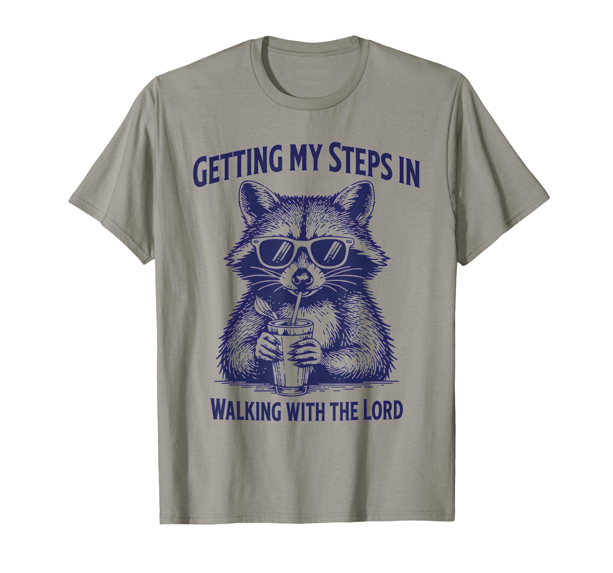 Getting My Steps Walking Lord Raccoon T-Shirt - Custom Art Print Unisex - T-Shirt, Sweatshirt, Hoodie