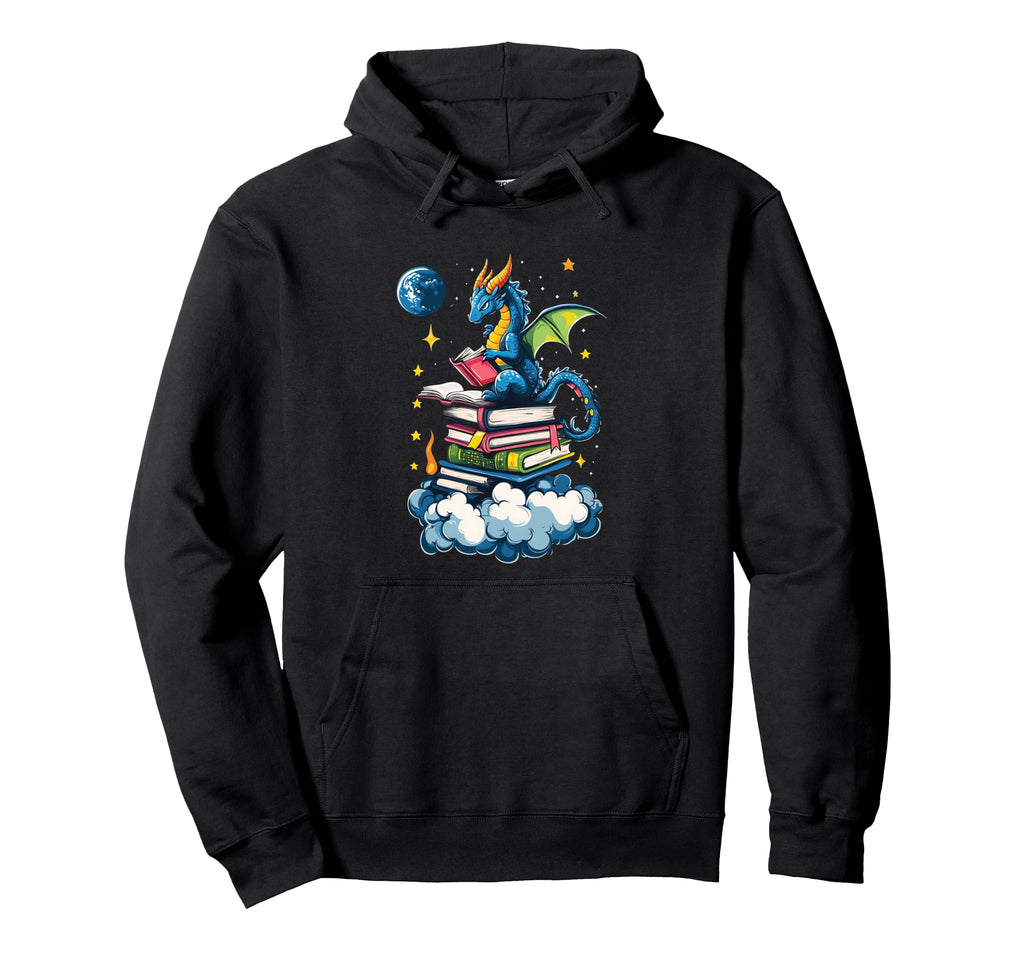 Dragon Reading Book Funny Lover Hoodie - Novelty Apparel Men Women - T-Shirt, Sweatshirt, Hoodie