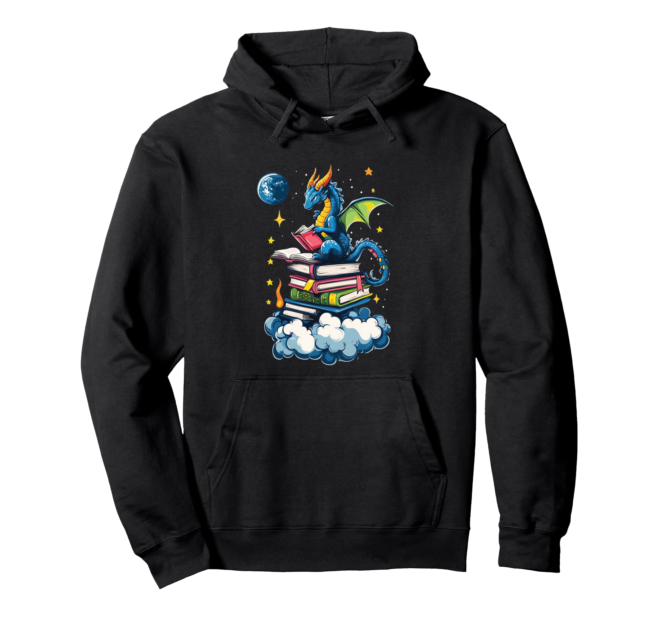 Dragon Reading Book Funny Lover Hoodie - Novelty Apparel Men Women - T-Shirt, Sweatshirt, Hoodie