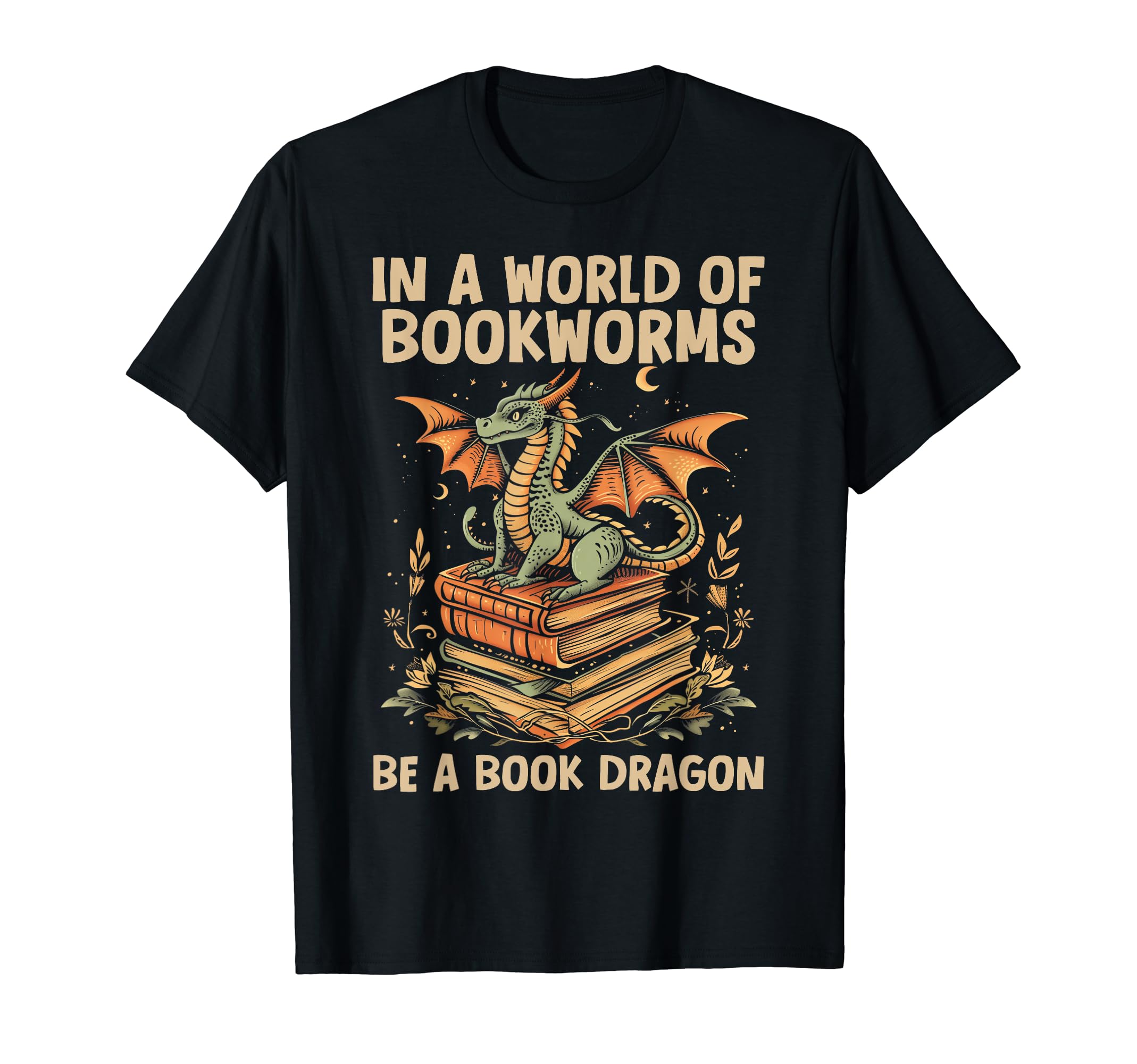 Book Dragon World Bookworms Funny T-Shirt - Fun Novelty Design Unisex - T-Shirt, Sweatshirt, Hoodie
