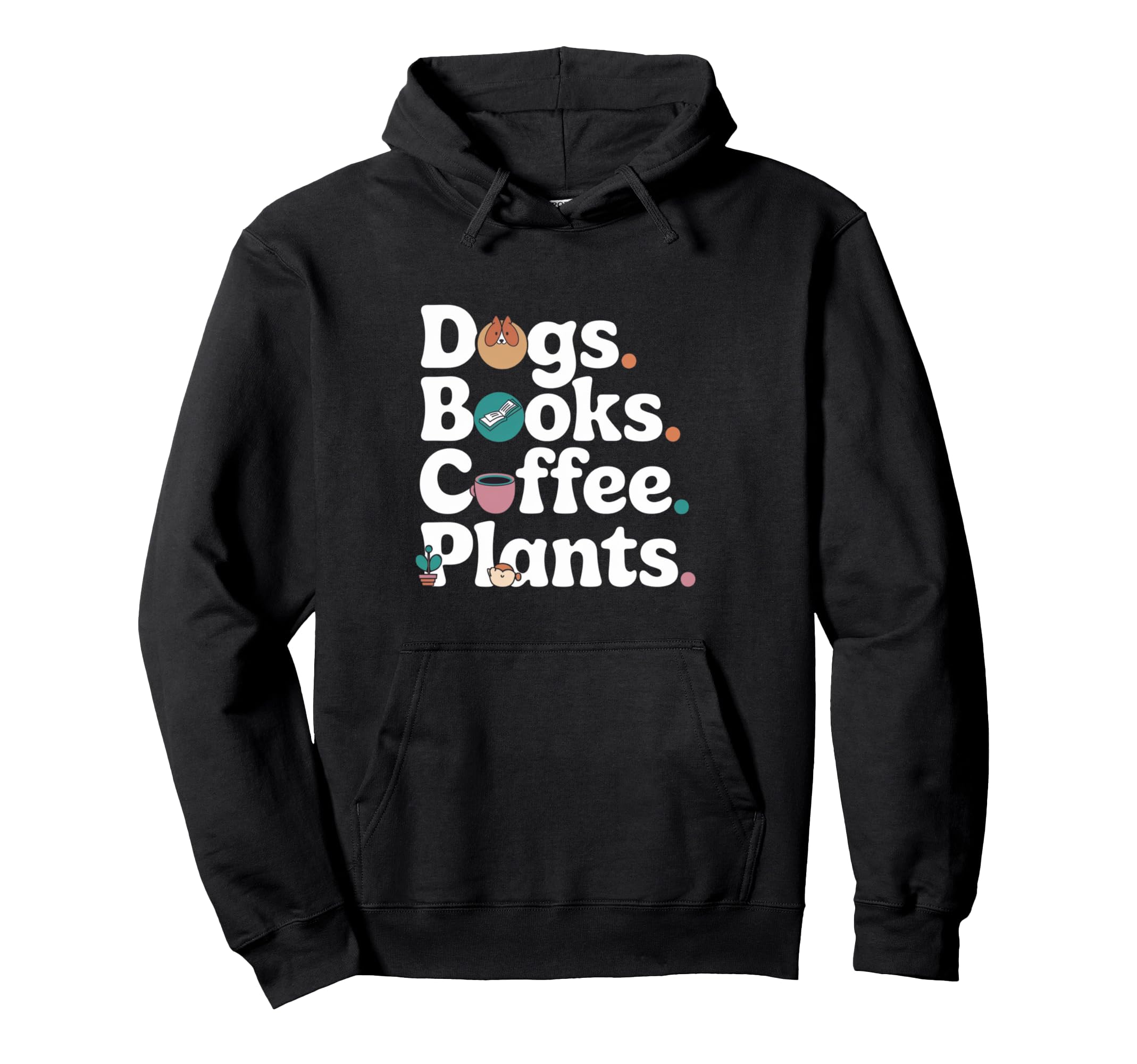 Funny Dogs Books Coffee Plant Lover Hoodie - Novelty Apparel for Adults - T-Shirt, Sweatshirt, Hoodie