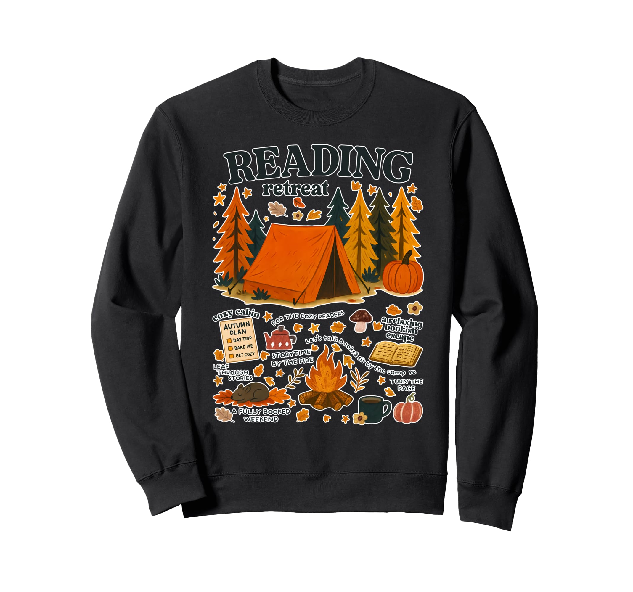 Book Lover Reading Retreat Camping Sweatshirt - Streetwear Style Unisex - T-Shirt, Sweatshirt, Hoodie