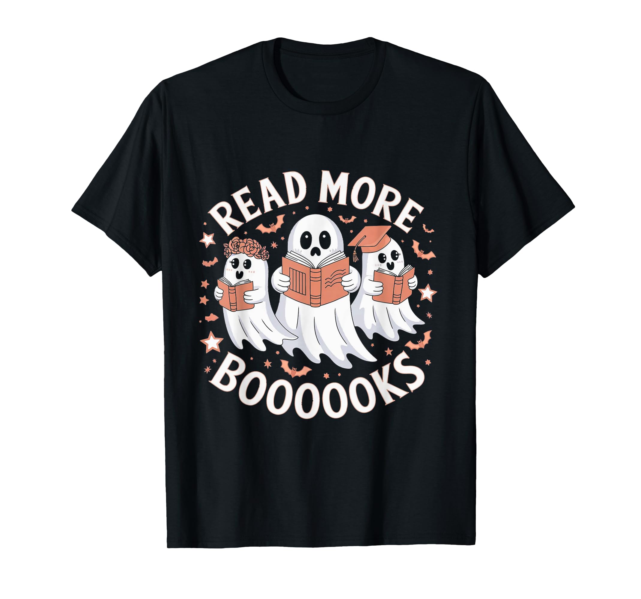 Read More Booooooks Ghost Halloween Spooky T-Shirt - Trendy Graphic Unisex - T-Shirt, Sweatshirt, Hoodie