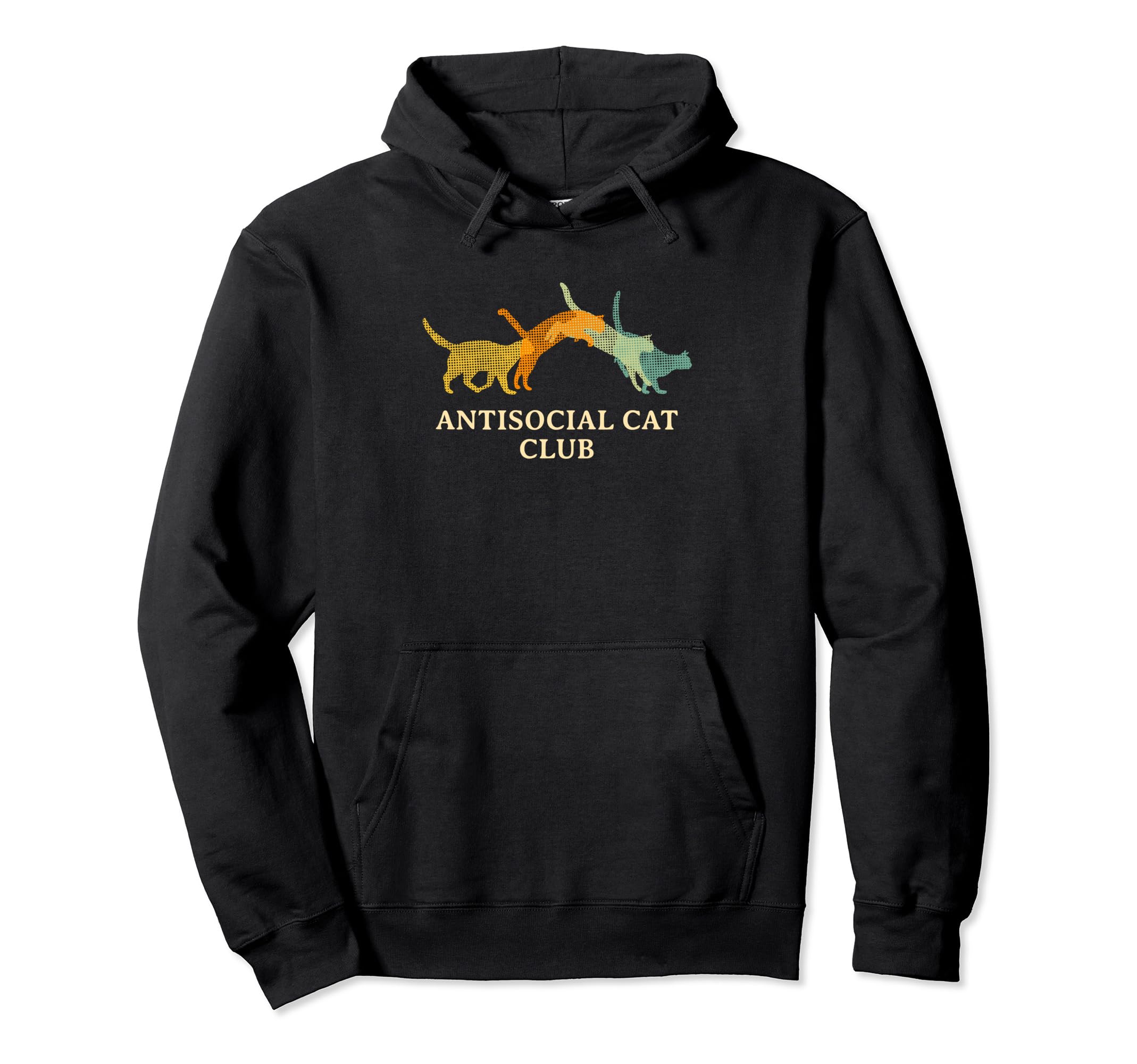 Antisocial Cat Club Introvert Cat Hoodie - Aesthetic Graphic Men Women - T-Shirt, Sweatshirt, Hoodie