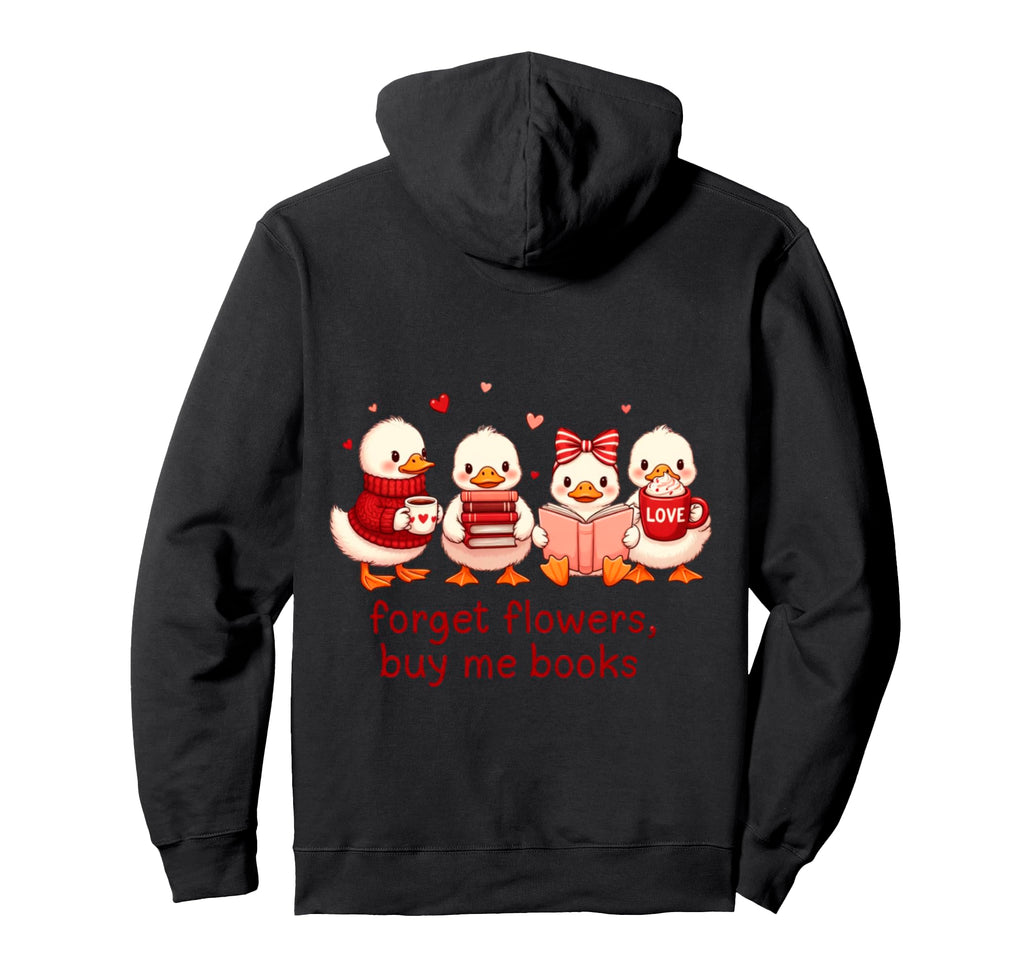 Valentines Day Goose Book Lover Hoodie - Casual Everyday Wear Unisex - T-Shirt, Sweatshirt, Hoodie
