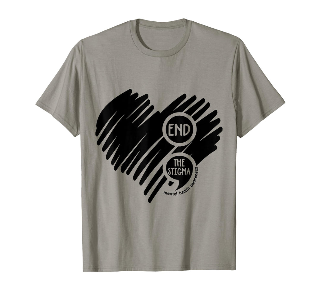 End Stigma Semicolon Mental T-Shirt - Casual Everyday Wear for Adults - T-Shirt, Sweatshirt, Hoodie