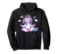 Meditation Unicorn Yoga Pose Relaxing Hoodie - Minimalist Print for Adults - T-Shirt, Sweatshirt, Hoodie