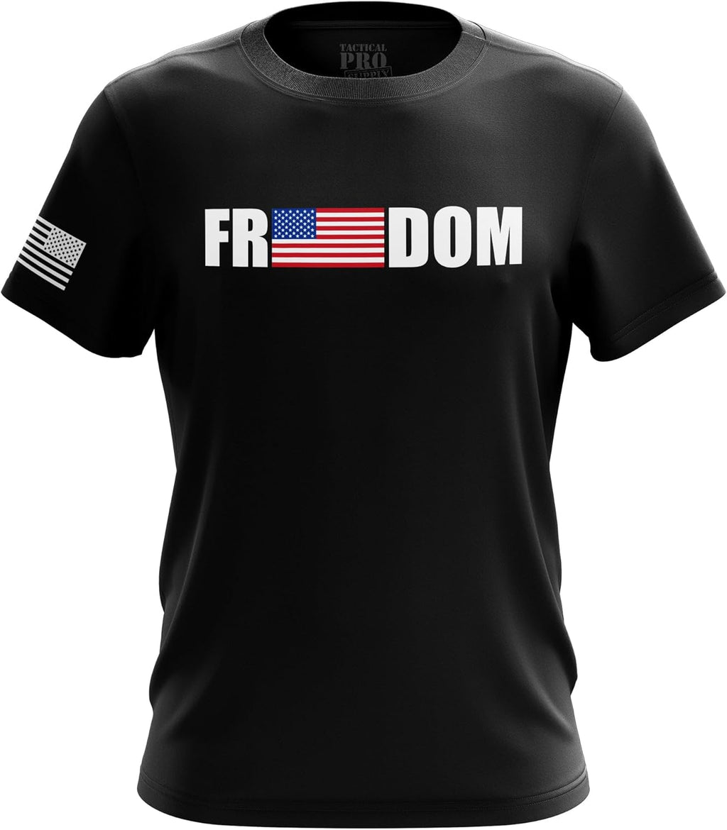 American Flag Patriotic Mens T-Shirt | Classic Fit Heavyweight Short Sleeve Shirt, Freedom, L - T-Shirt, Sweatshirt, Hoodie