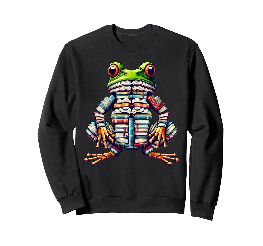Books Frog Book Lover Bookworm Sweatshirt - Trendy Graphic Men Women - T-Shirt, Sweatshirt, Hoodie