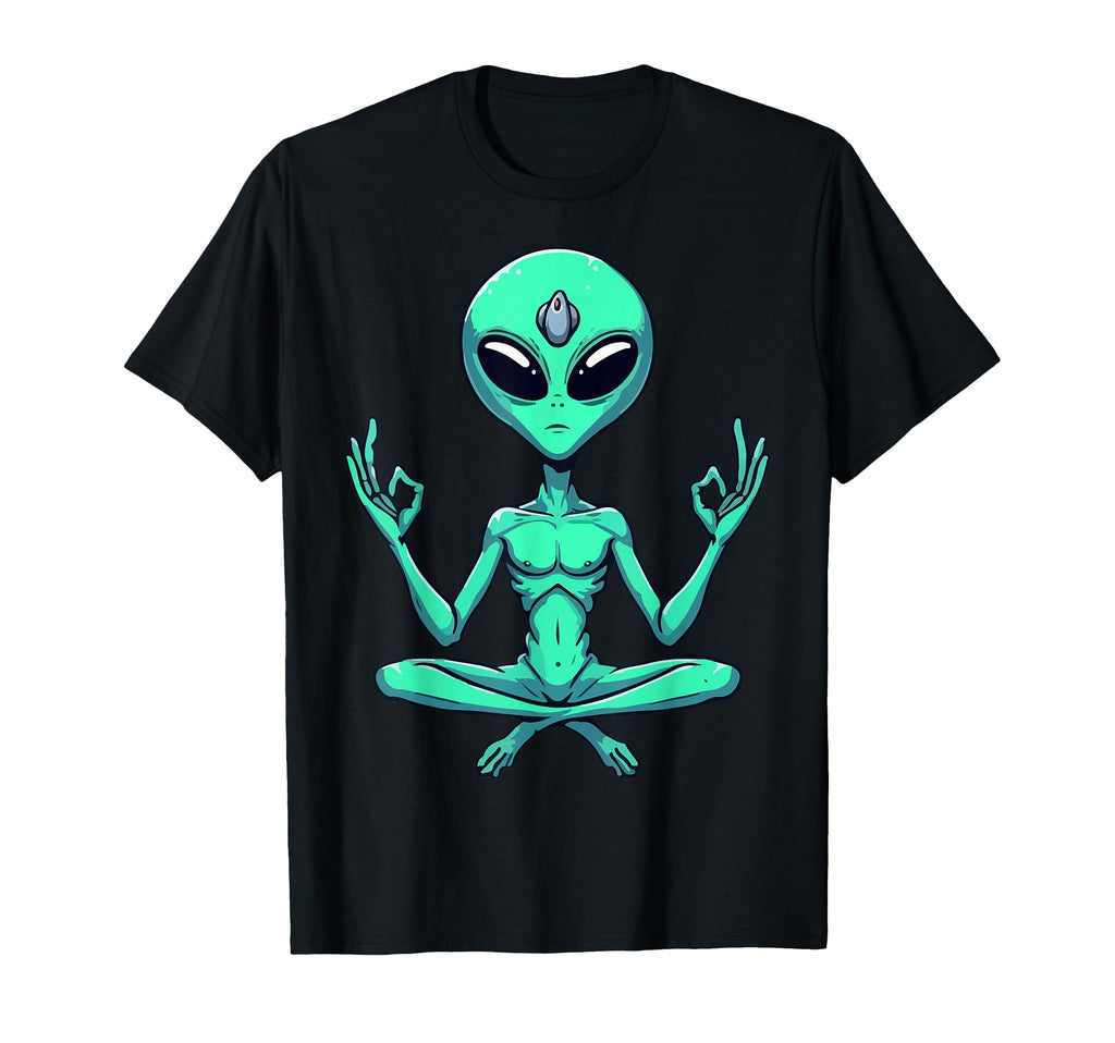 Meditation Alien Yoga Pose Relaxing T-Shirt - Unique Graphic Men Women - T-Shirt, Sweatshirt, Hoodie